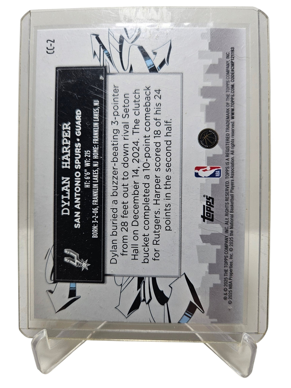 2025-26 Topps Chrome #CC-2 Dylan Harper Rookie Card Clutch Prospects