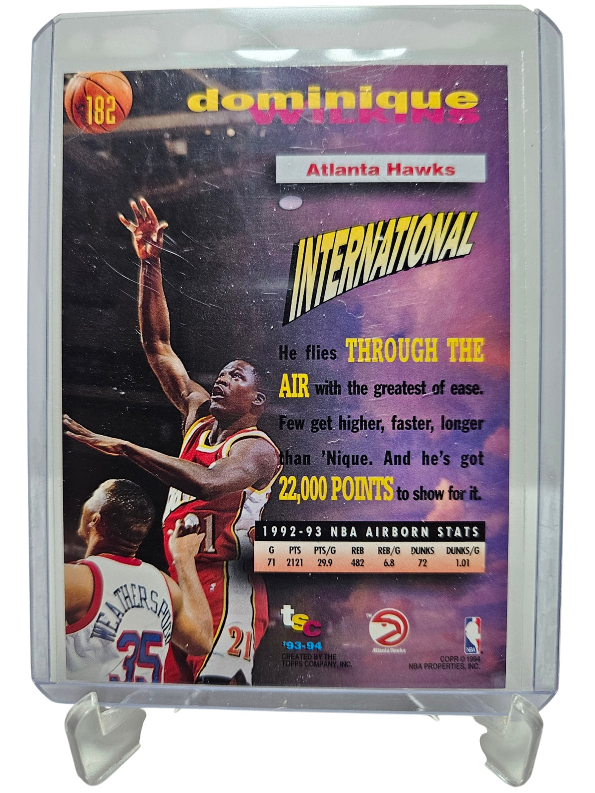 1994 Topps Stadium Club #182 Dominique Wilkins Frequent Flyers