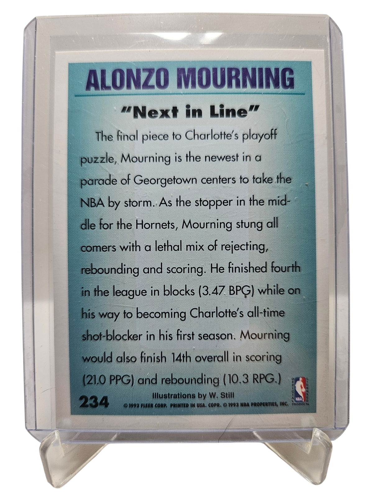 1993-94 Fleer #234 Alonzo Mourning Next In Line Illustration