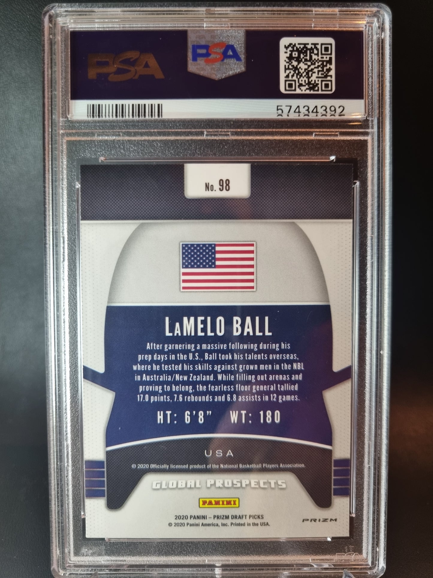 2020 Panini Green Prizm LaMelo Ball Rookie Card PSA 8 Near Mint