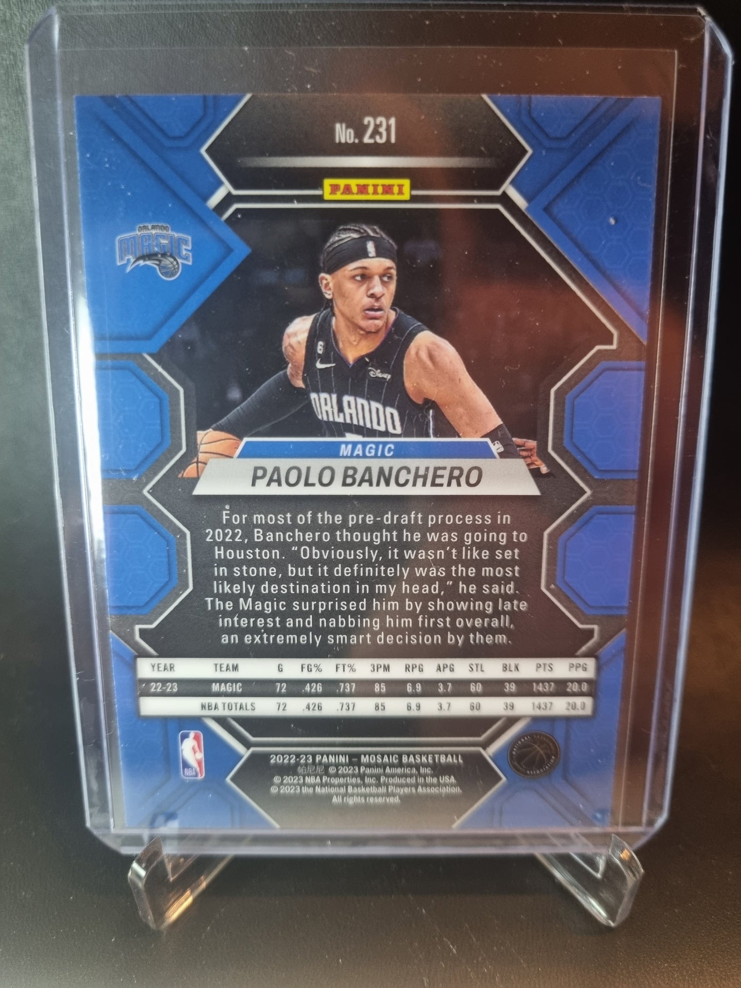 2022-23 Panini Mosaic #231 Paolo Banchero Rookie Card