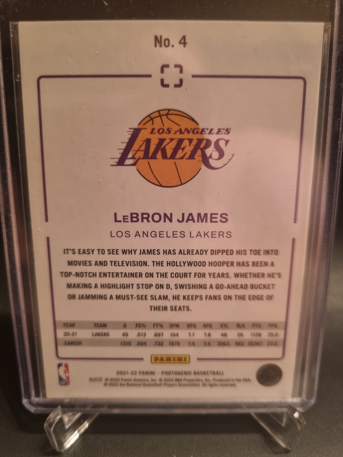 2021-22 Panini Photogenic #4 Lebron James