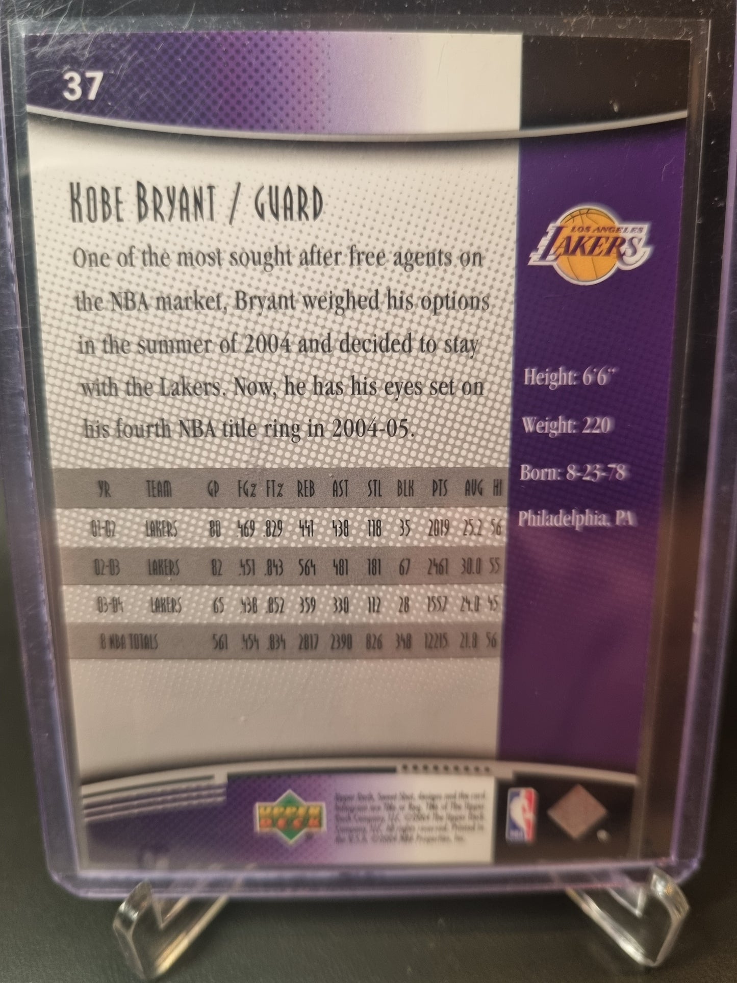 2004 Upper Deck #37 Kobe Bryant Sweet Shot