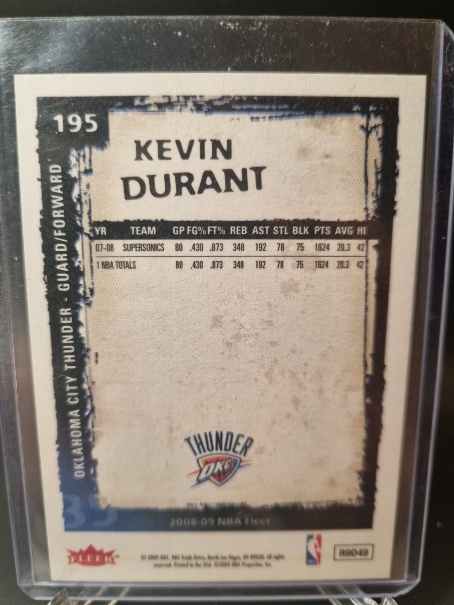 2008-09 Fleer #195 Kevin Durant