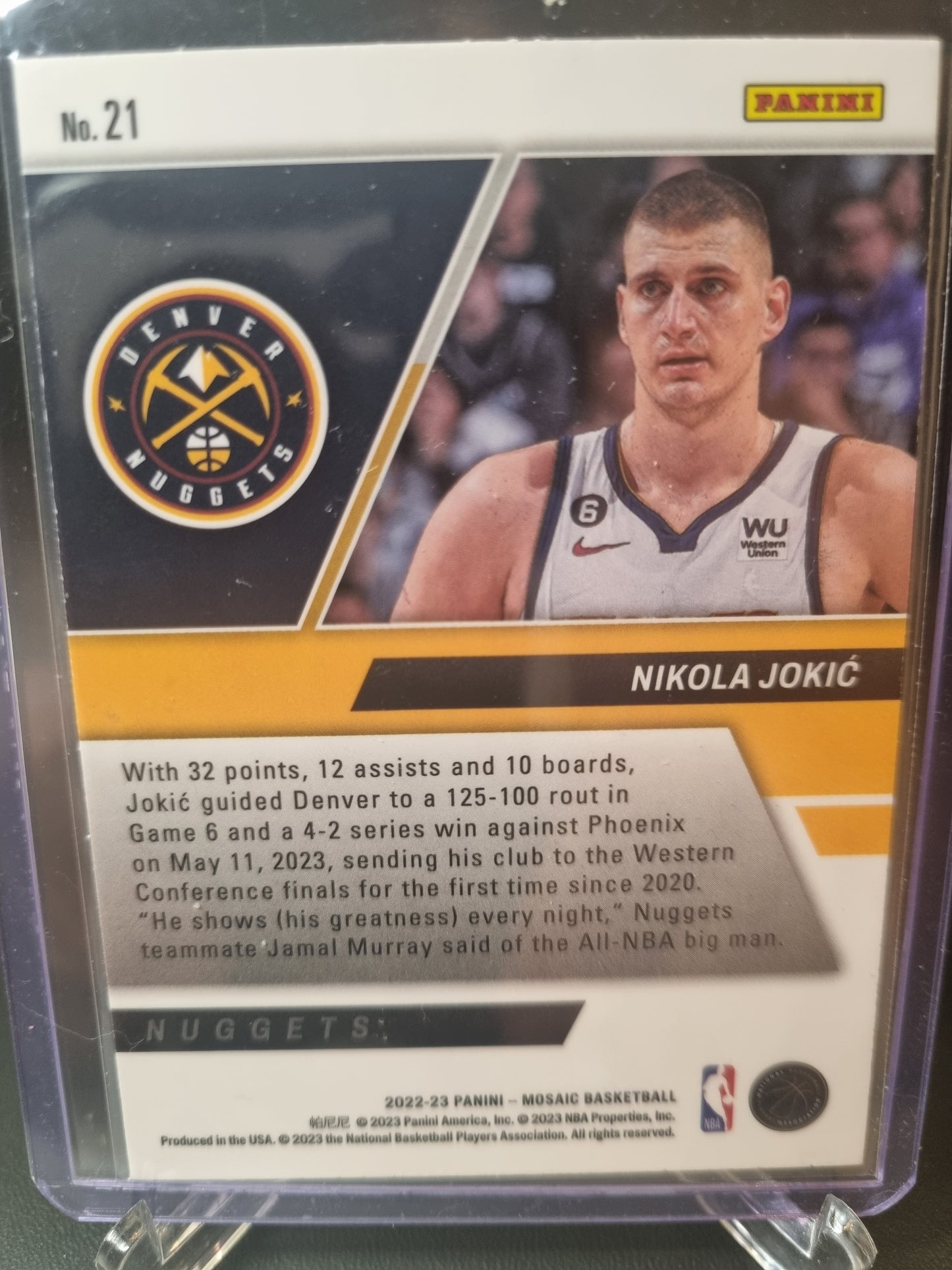 2022-23 Panini Mosaic #21 Nikola Jokic Stare Masters
