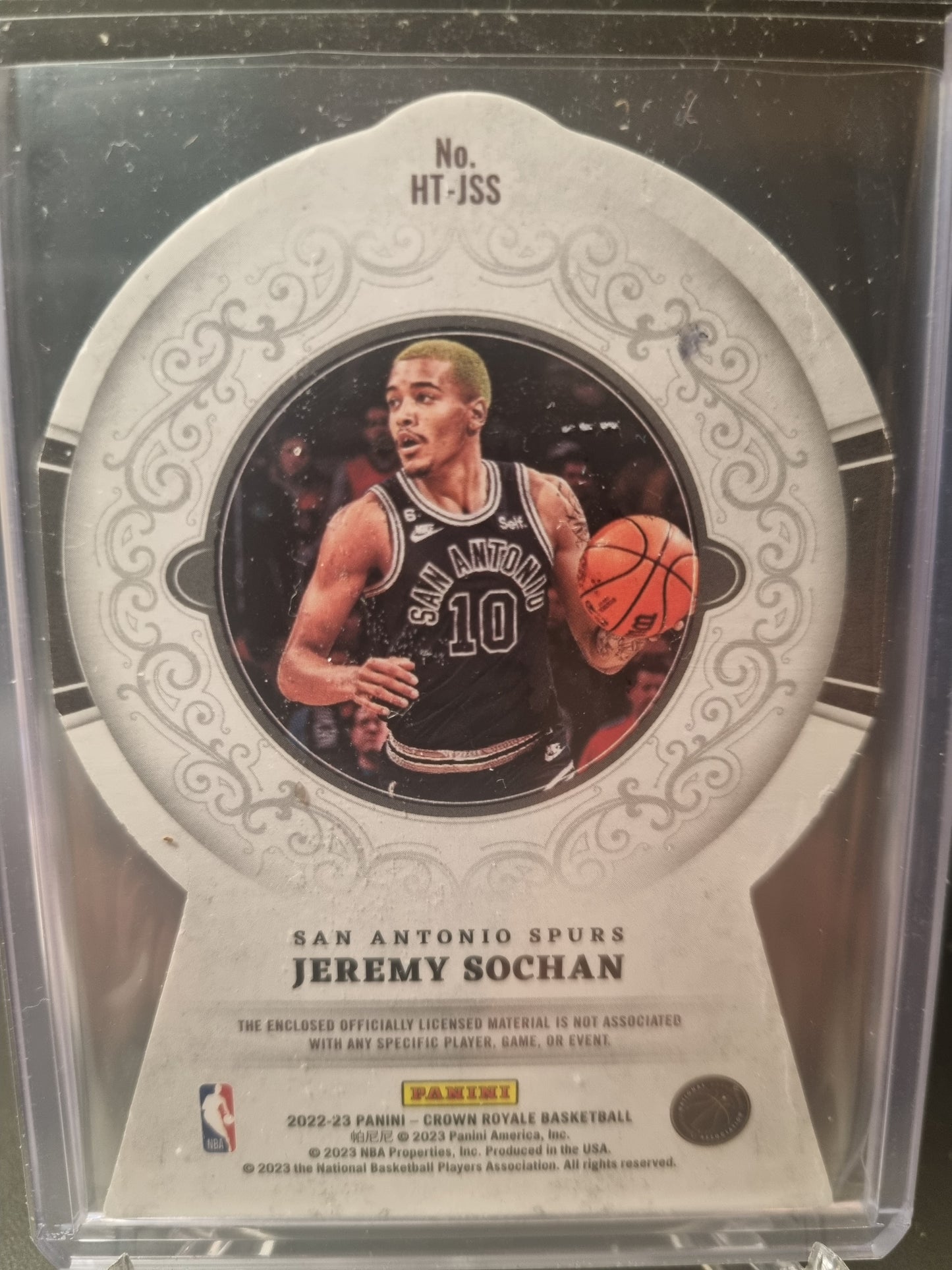 2022-23 Panini Crown Royale #HT-JSS Jeremy Sochan Rookie Card Heirs To The Throne Patch