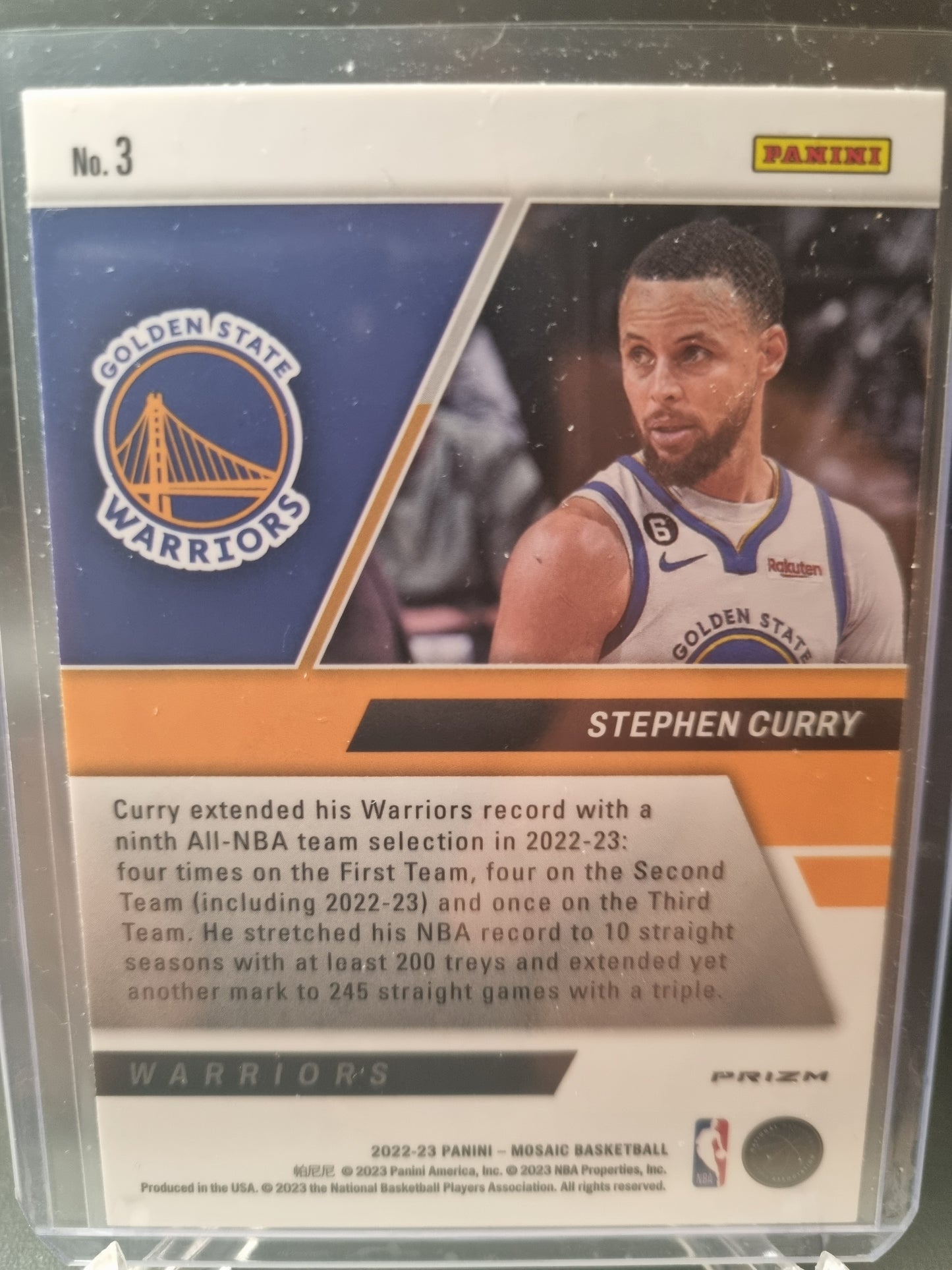 2022-23 Panini Mosaic #3 Stephen Curry Stare Masters Mosaic Prizm
