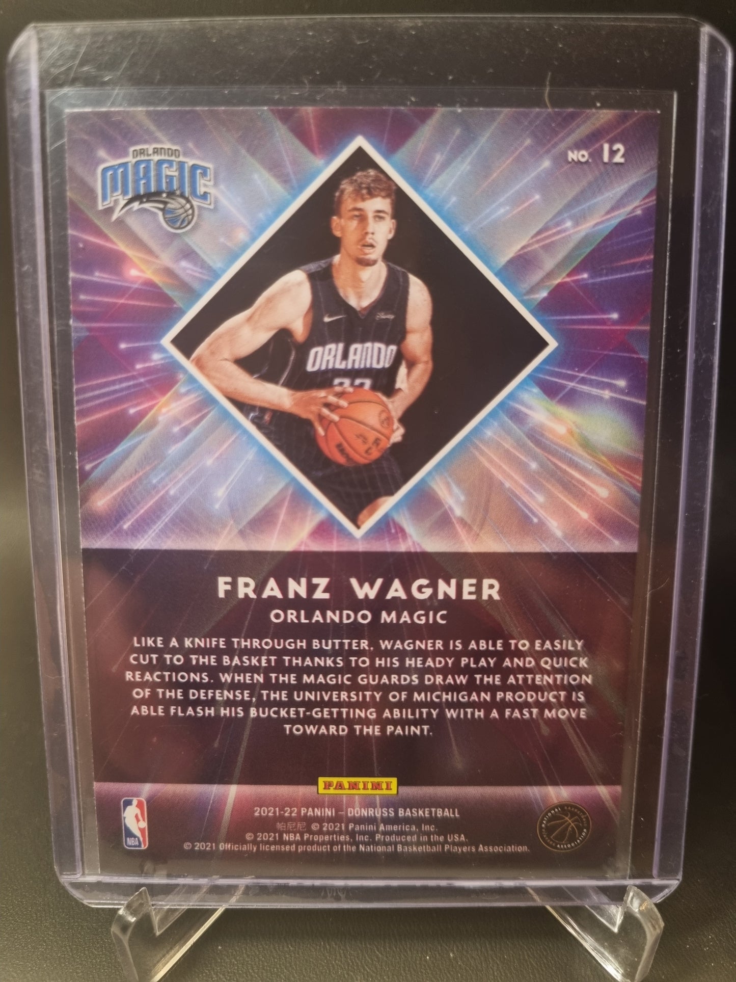 2021-22 Panini Donruss #12 Franz Wagner Rookie Card Great Expectations Pink Holo Laser
