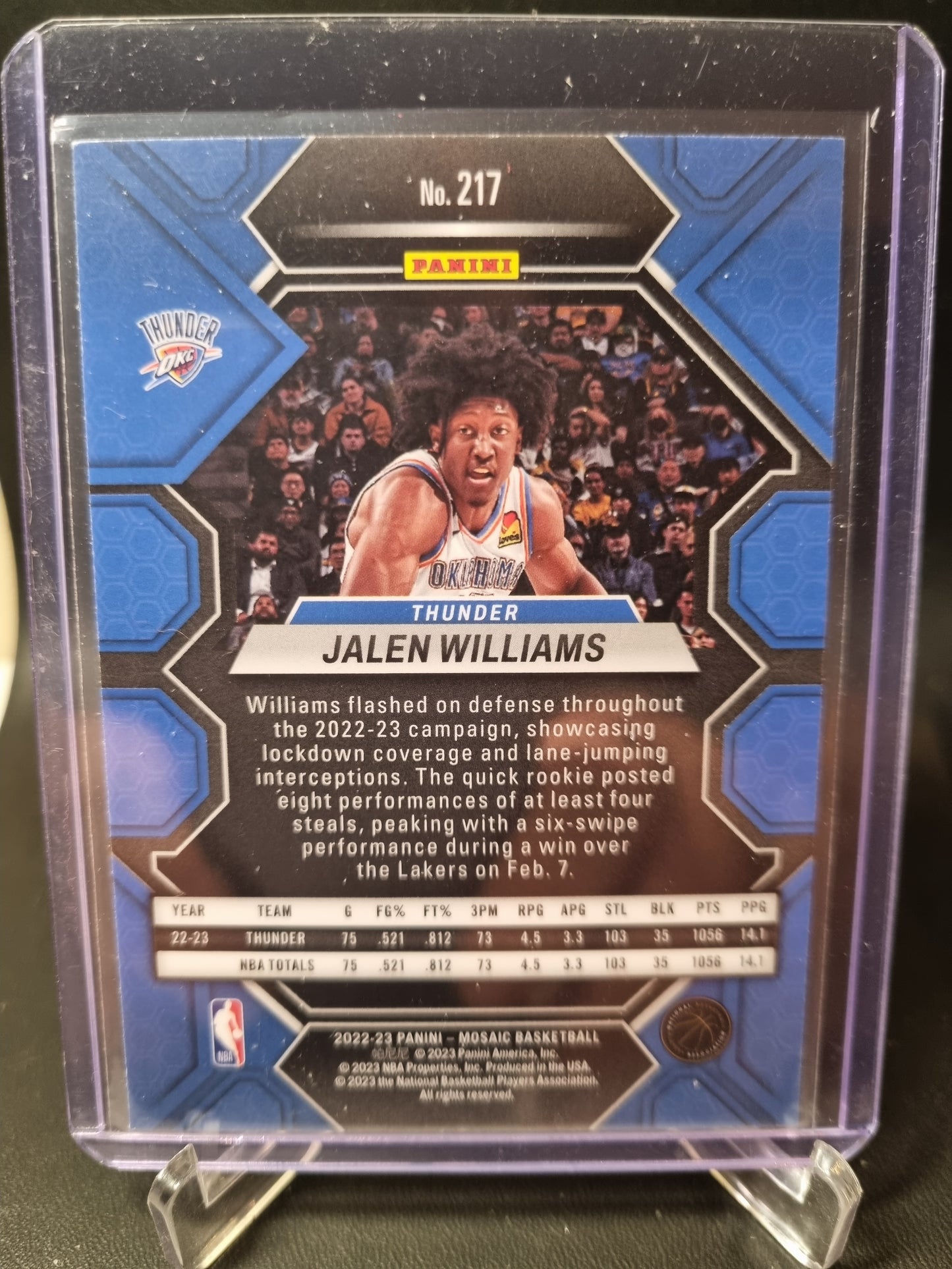 2022-23 Panini Mosaic #217 Jalen Williams Rookie Card