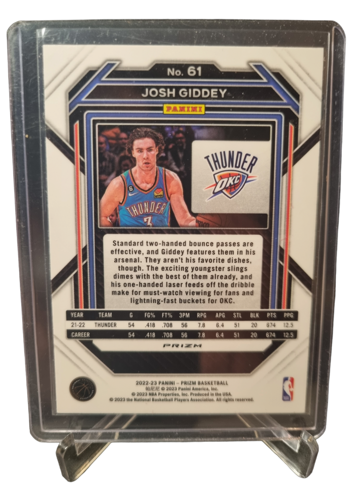 2022-23 Prizm #61 Josh Giddey Pink Cracked Ice Prizm