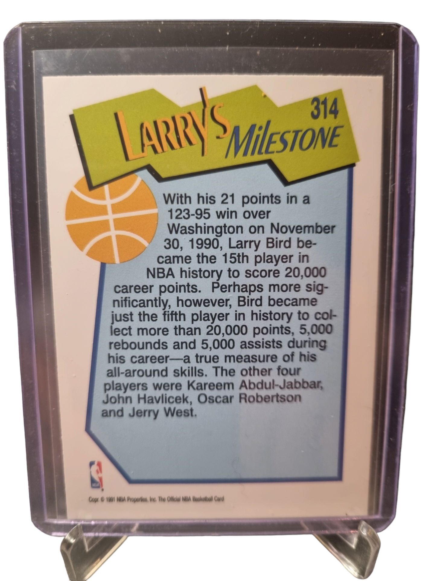 1991 Hoops #314 Larry Bird Larry's Milestone