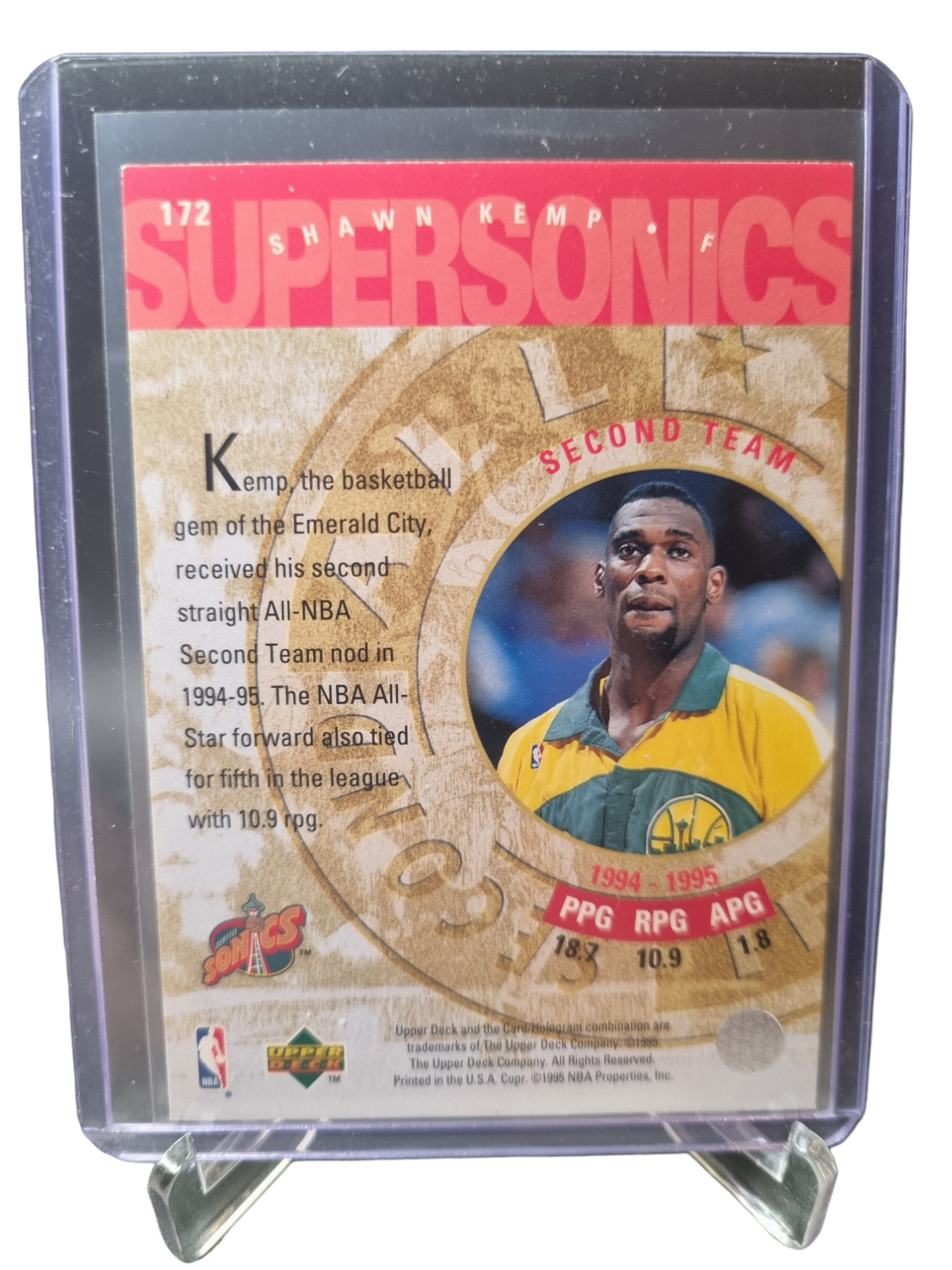 1995 Upper Deck #172 Shawn Kemp Electric Court
