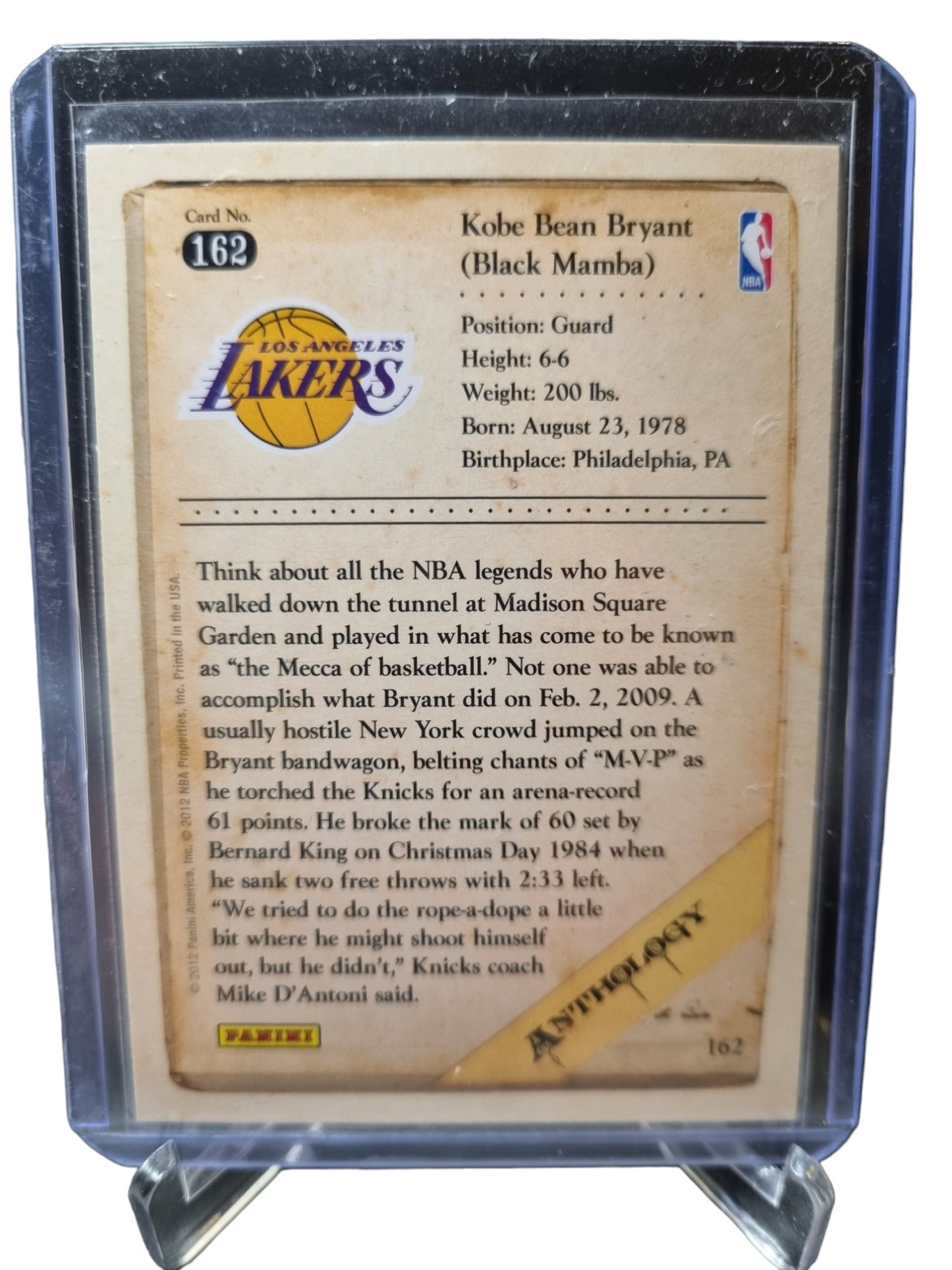 2012 Panini #162 Kobe Bryant Anthology
