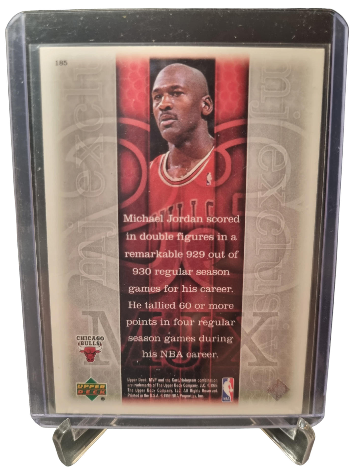 1999 Upper Deck MVP #185 Michael Jordan MJ Exclusives Silver Signature