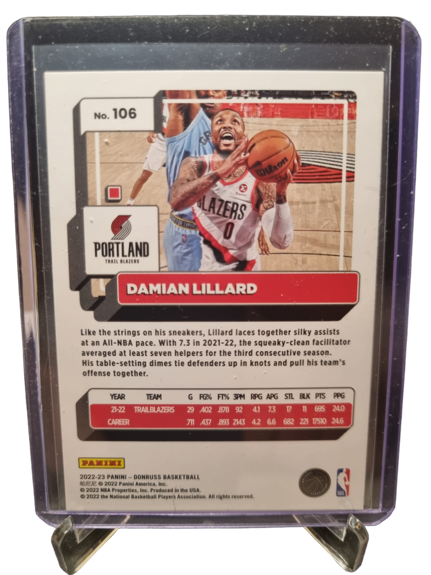 2022-23 Panini Donruss #106 Damian Lillard Green Laser