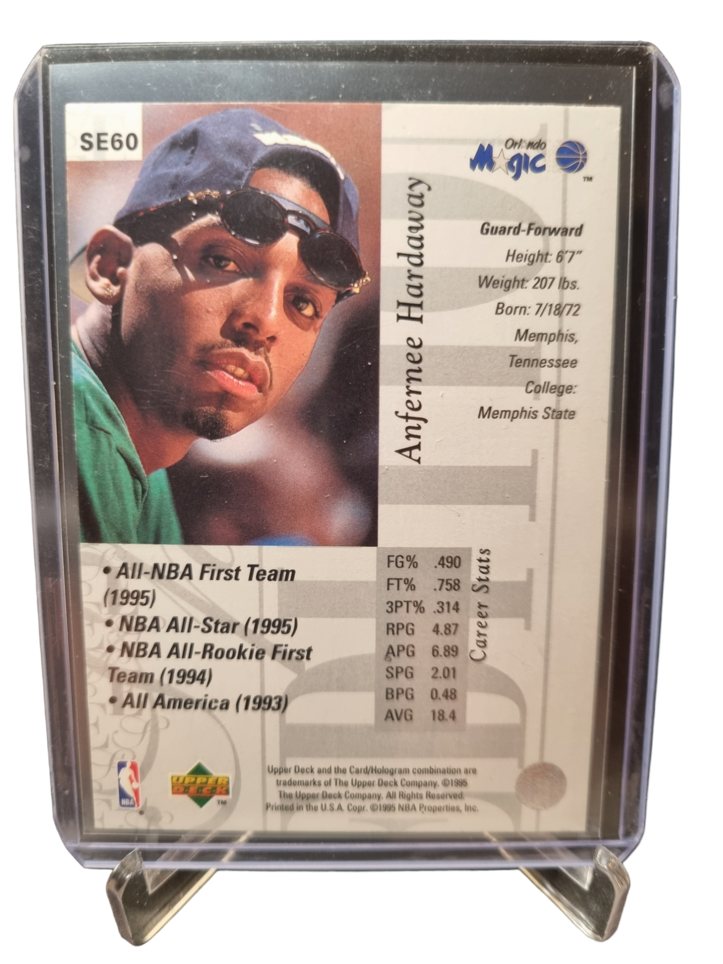 1995 Upper Deck #SE60 Anfernee Hardaway Special Edition