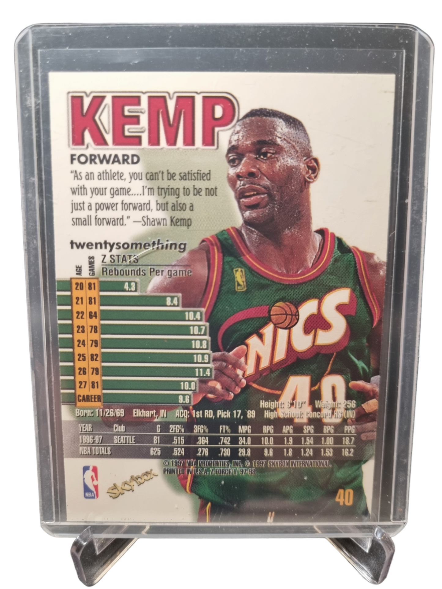 1997 Skybox #40 Shawn Kemp Z Force