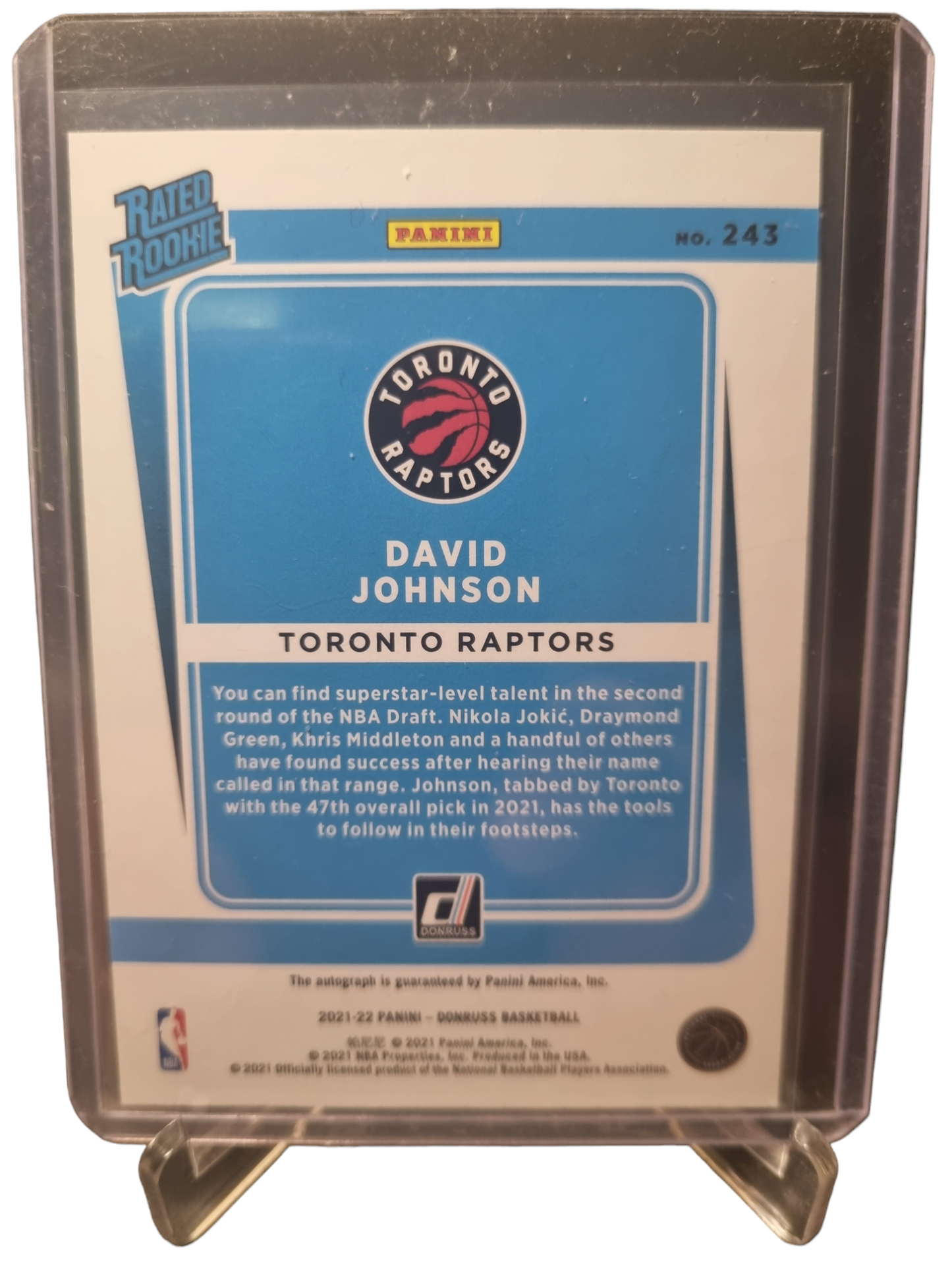 2021-22 Panini Donruss #243 David Johnson Autograph