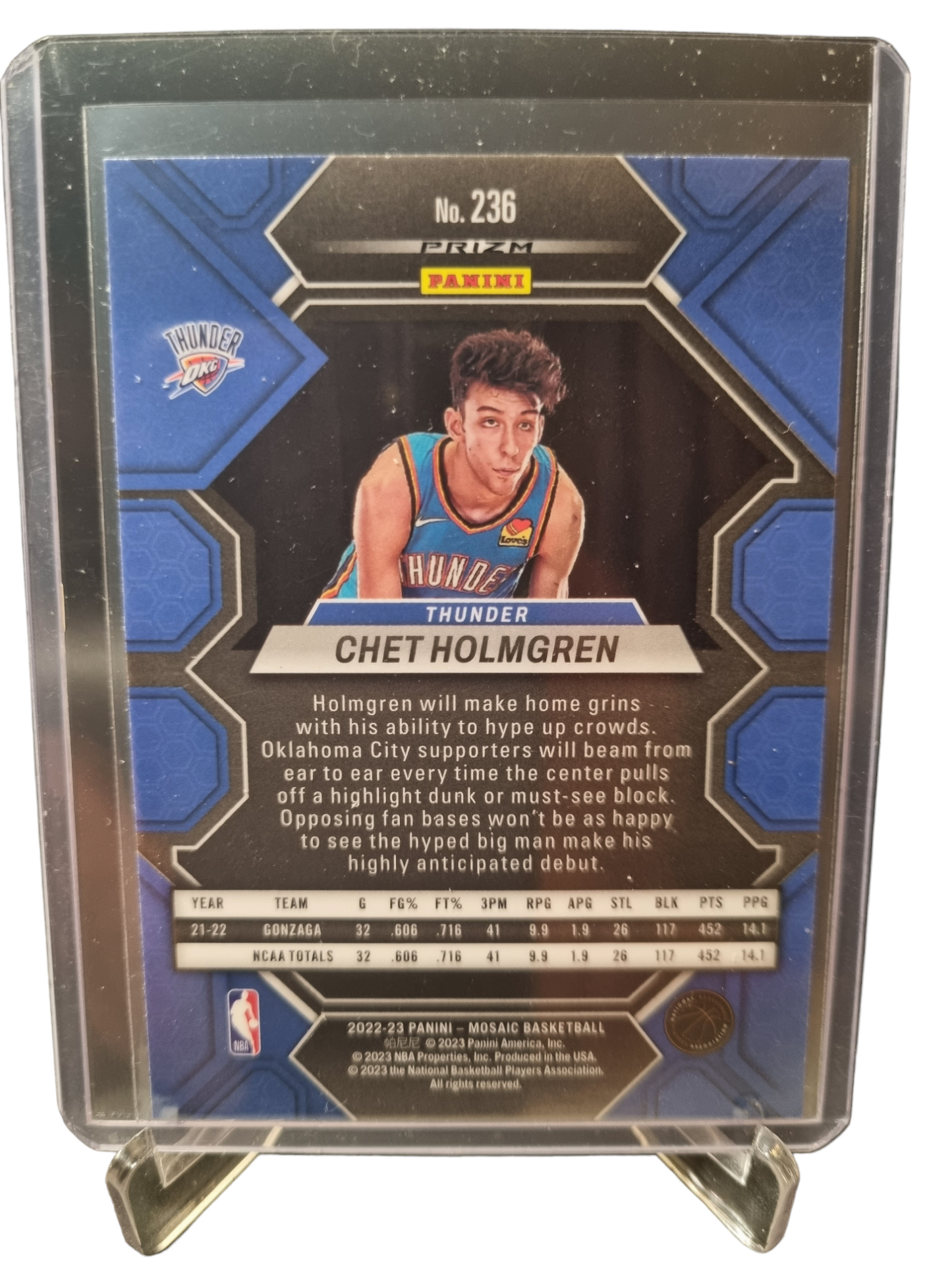 2022-23 Panini Mosaic #236 Chet Holmgren Rookie Card Red Wave Asia