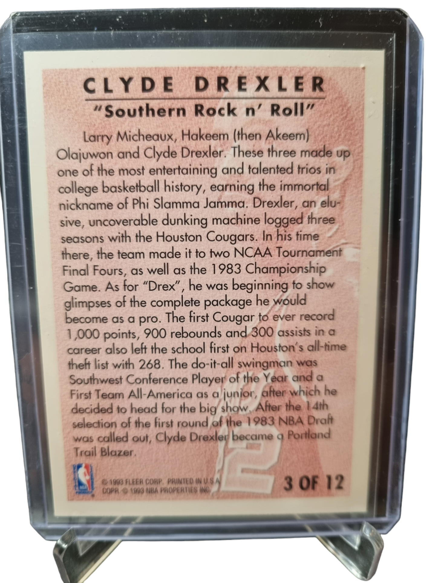 1993-94 Fleer #3 of 12 Clyde Drexler Career Highlights Southern Rock N Roll