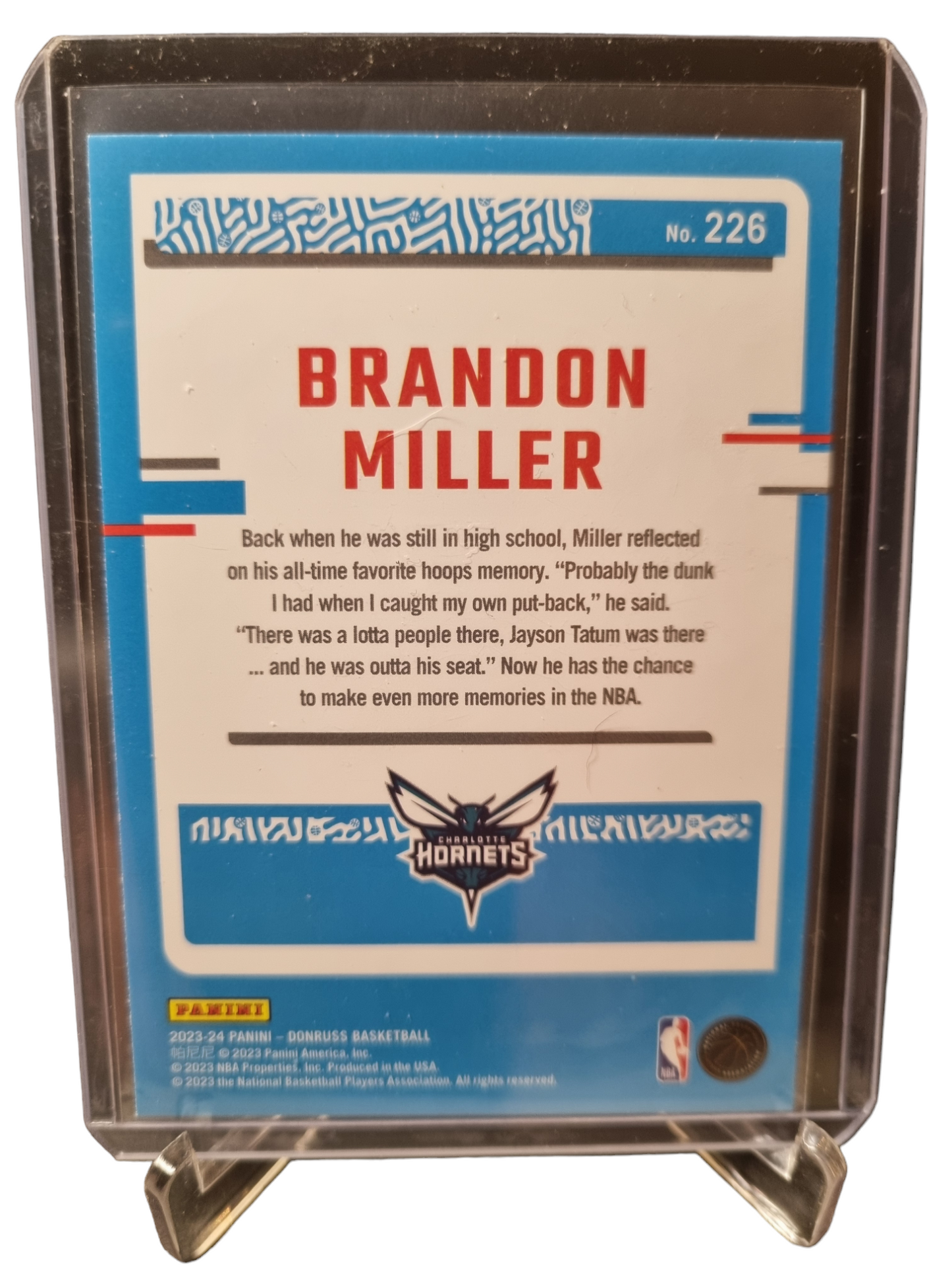 2023-24 Panini Donruss #226 Brandon Miller Rated Rookie Green Laser Holo