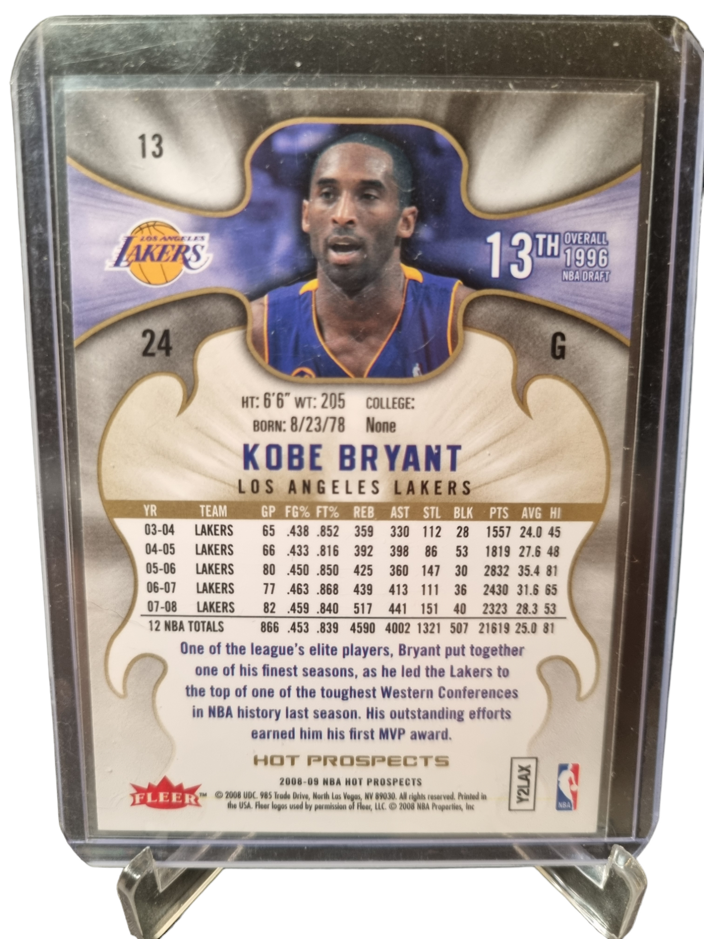 2008-09 Upper Deck #13 Kobe Bryant Hot Prospects