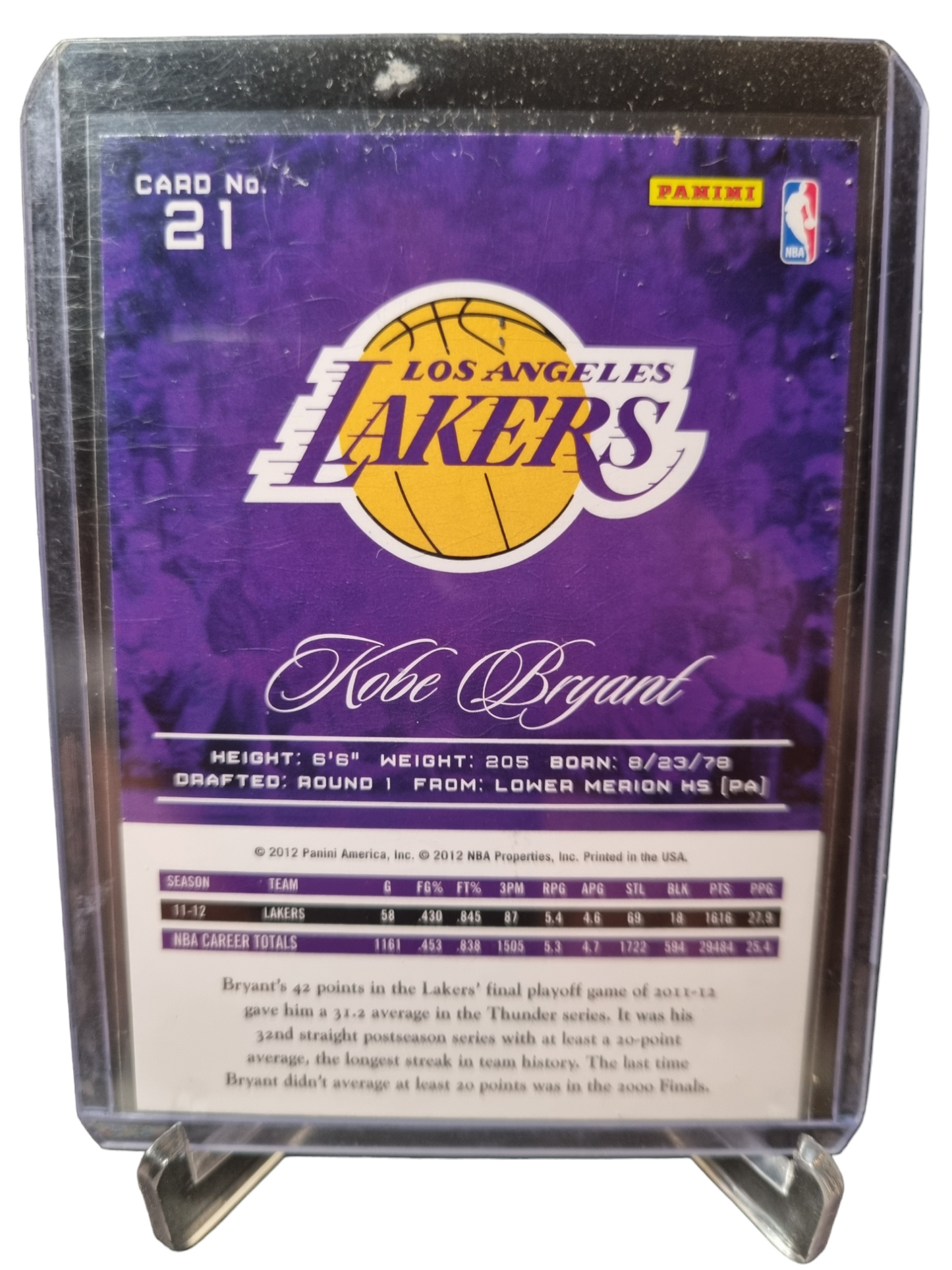 2012 Panini Prestige #21 Kobe Bryant