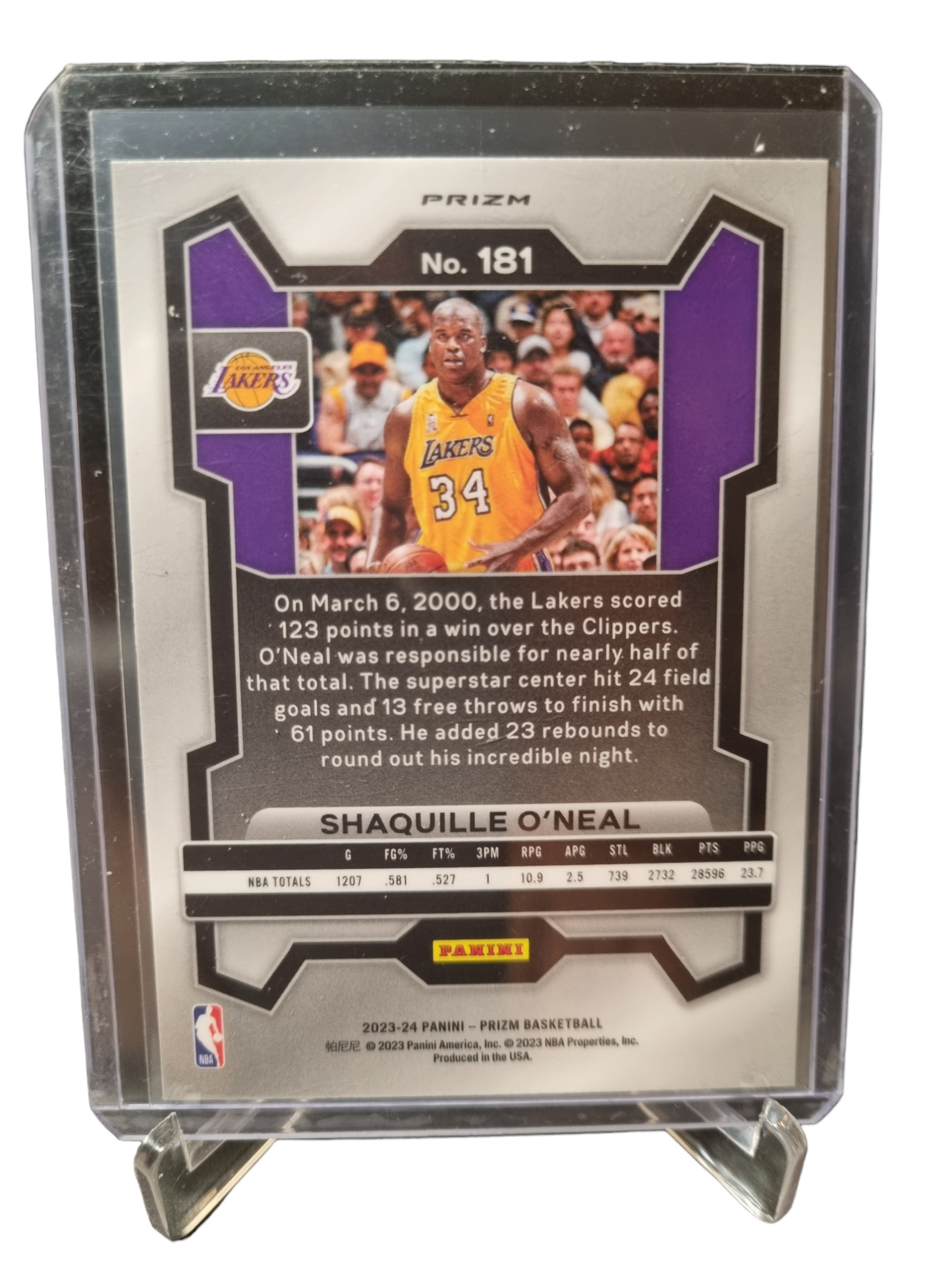 2023-24 Panni Prizm #181 Shaquille O'Neal Silver Cracked Ice Prizm