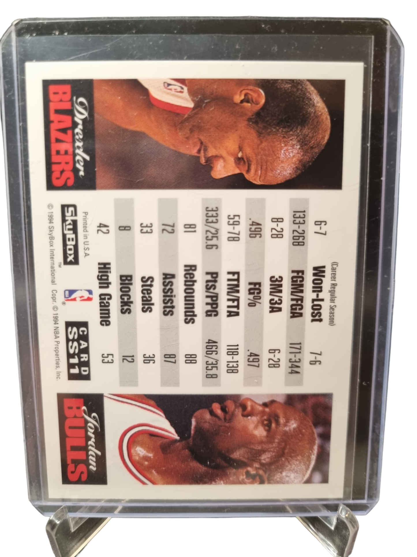 1994 Skybox #SS11 Michael Jordan/Clyde Drexler Showdown