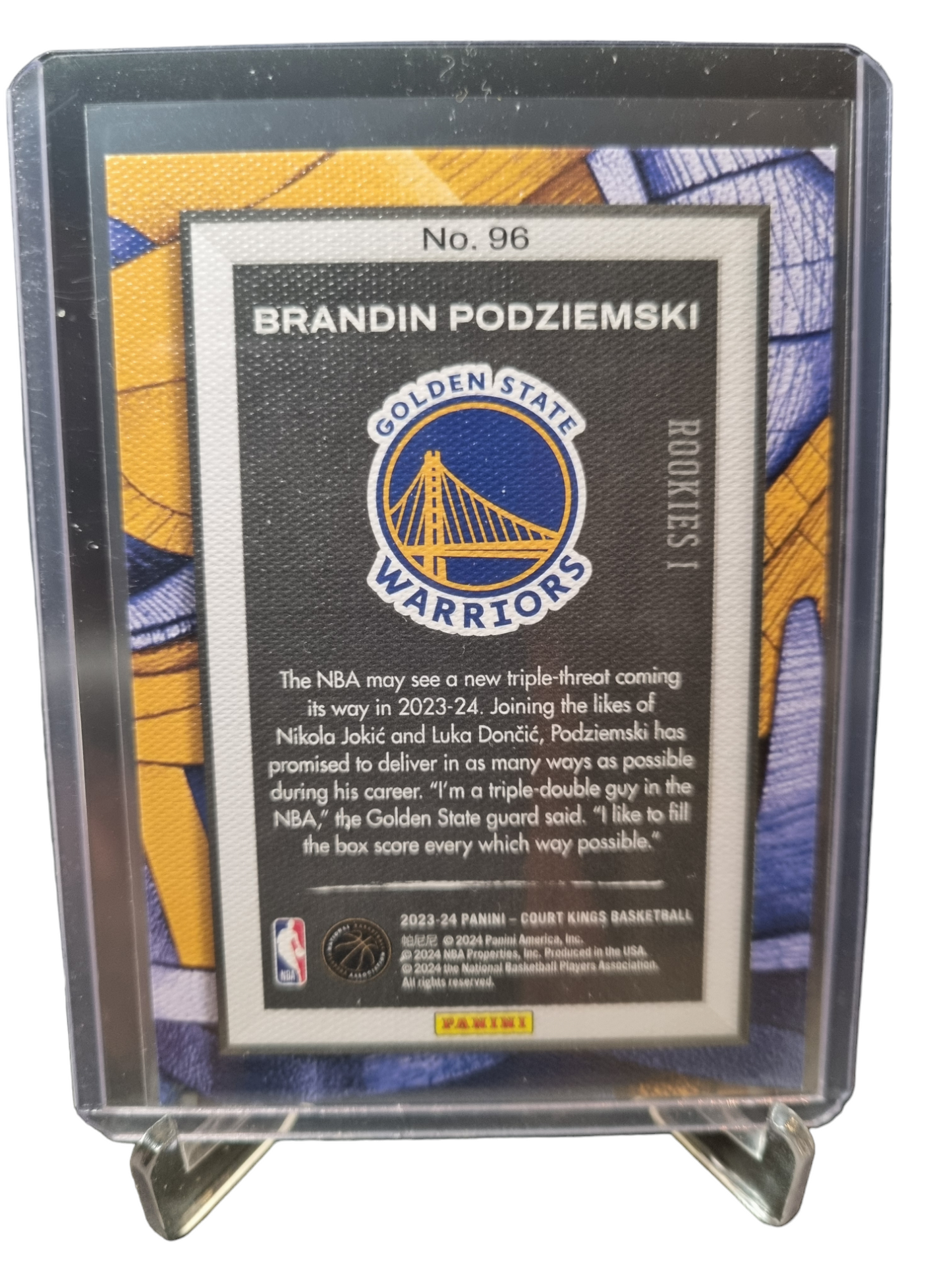 2023-24 Panini Court Kings #96 Brandin Podziemski Rookie Card Rookies 1