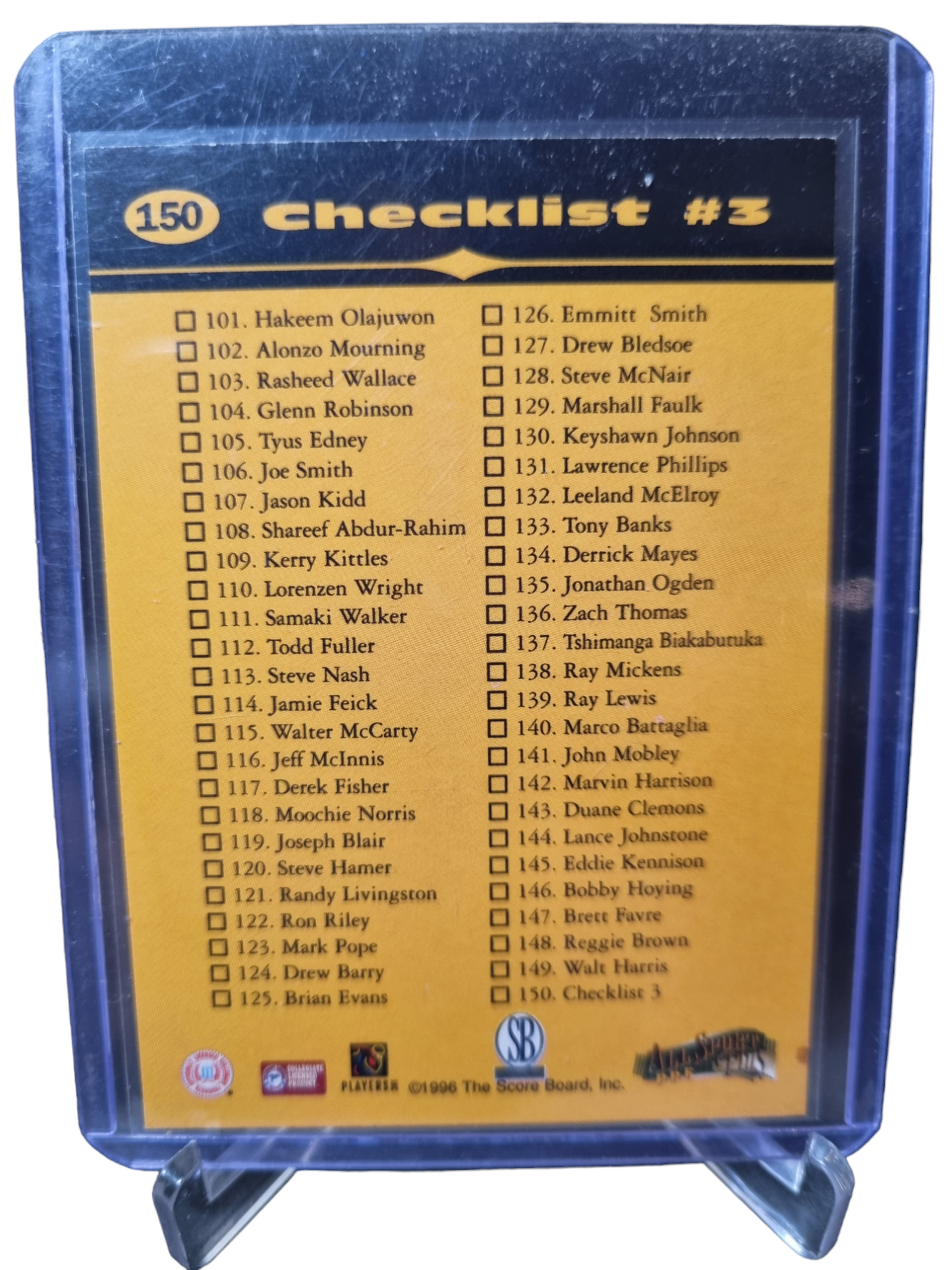 1996 All Sports Plus #3 Kobe Bryant Rookie Card Checklist