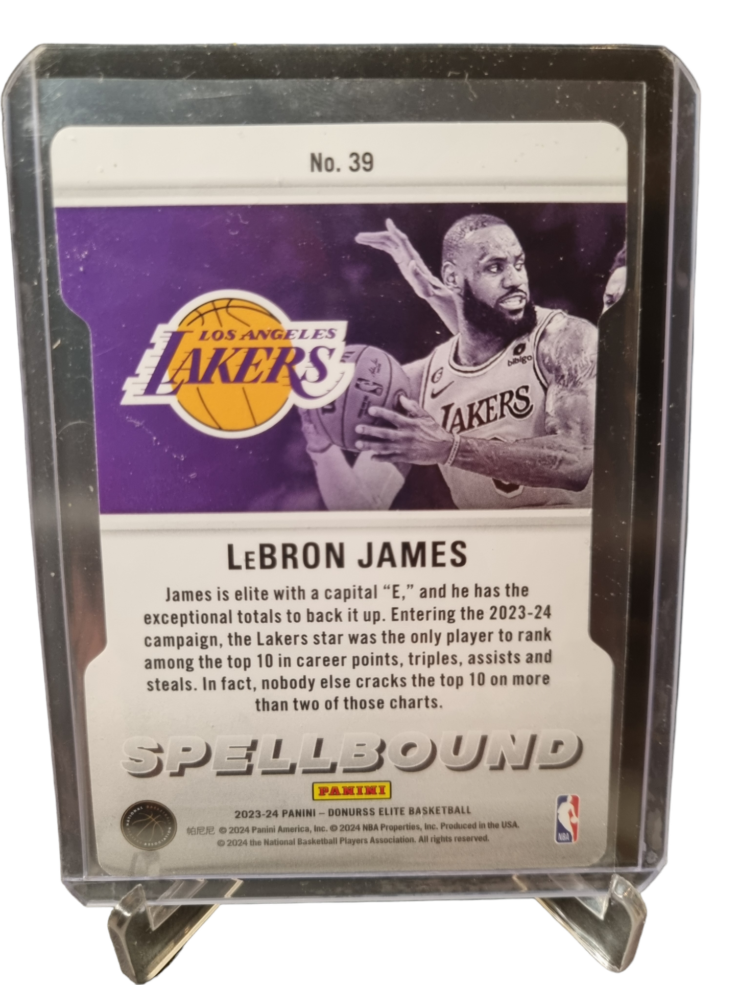 2023-24 Panini Donruss Elite #39 Lebron James Spellbound E Orange Die Cut