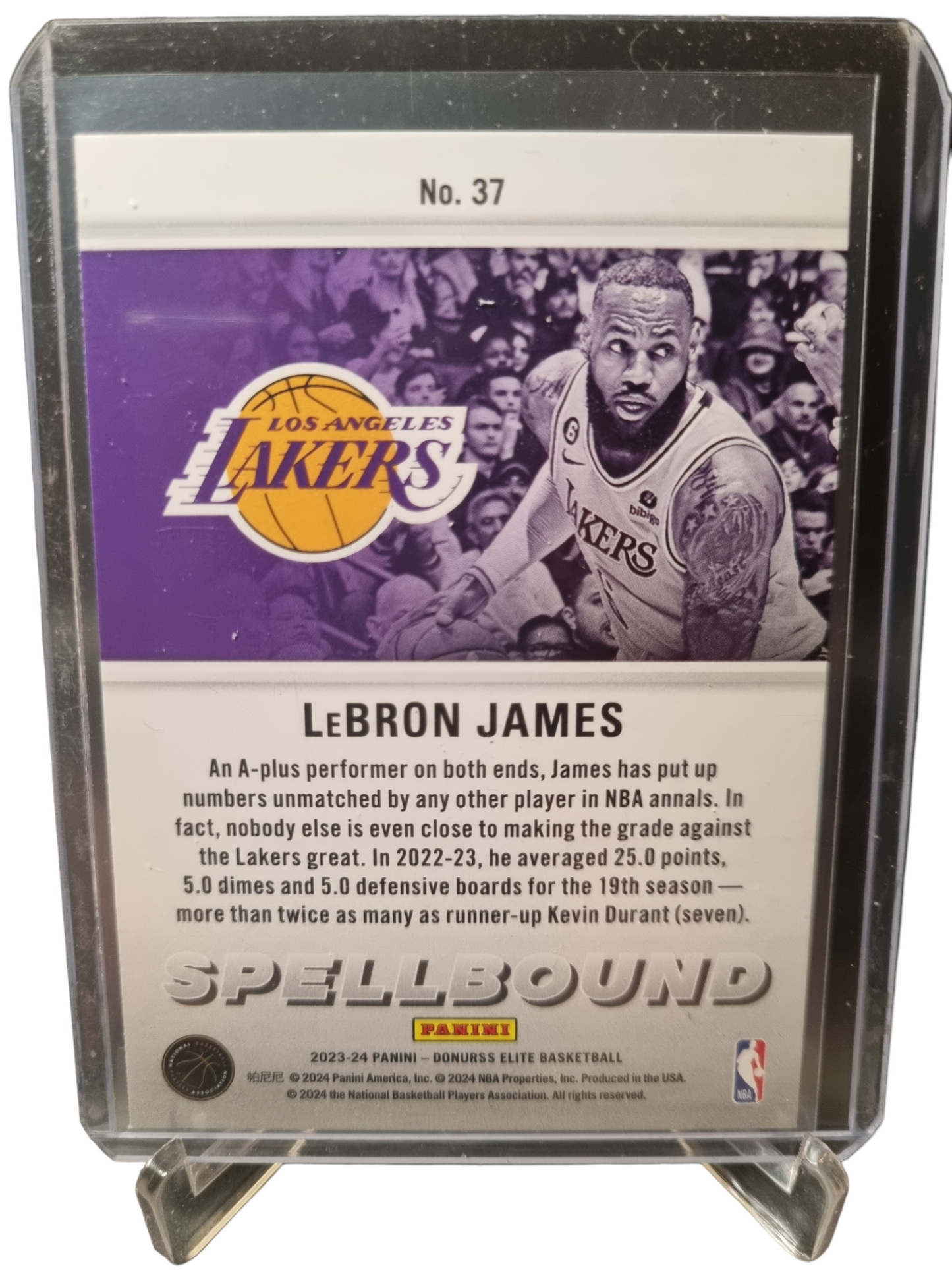 2023-24 Panini Donruss Elite #37 Lebron James Spellbound A