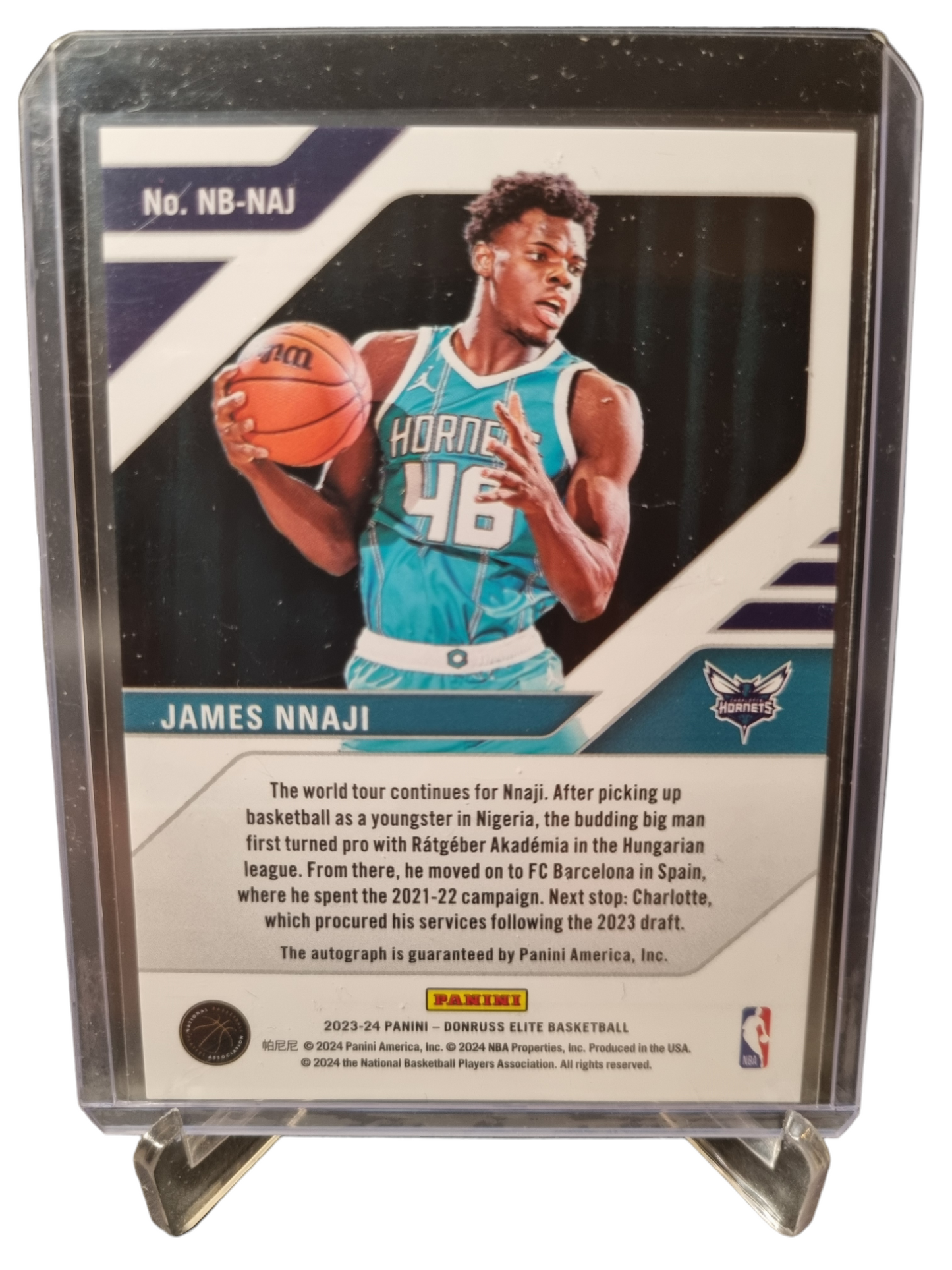 2023-24 Panini Donruss Elite #21 James Nnaji Rookie Card New Breed Autograph