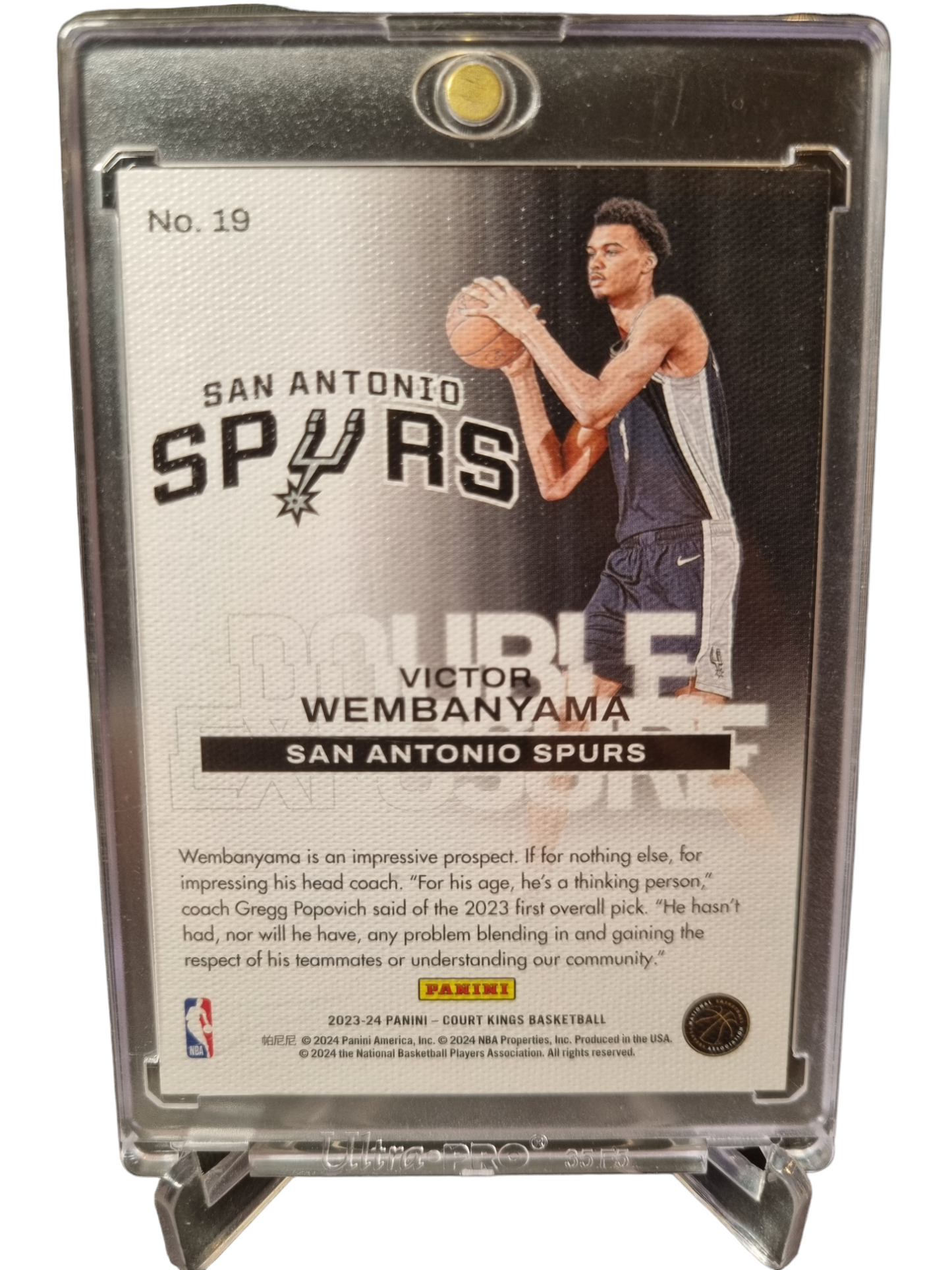 2023-24 Panini Court Kings #19 Victor Wembanyama Rookie Card Double Exposure