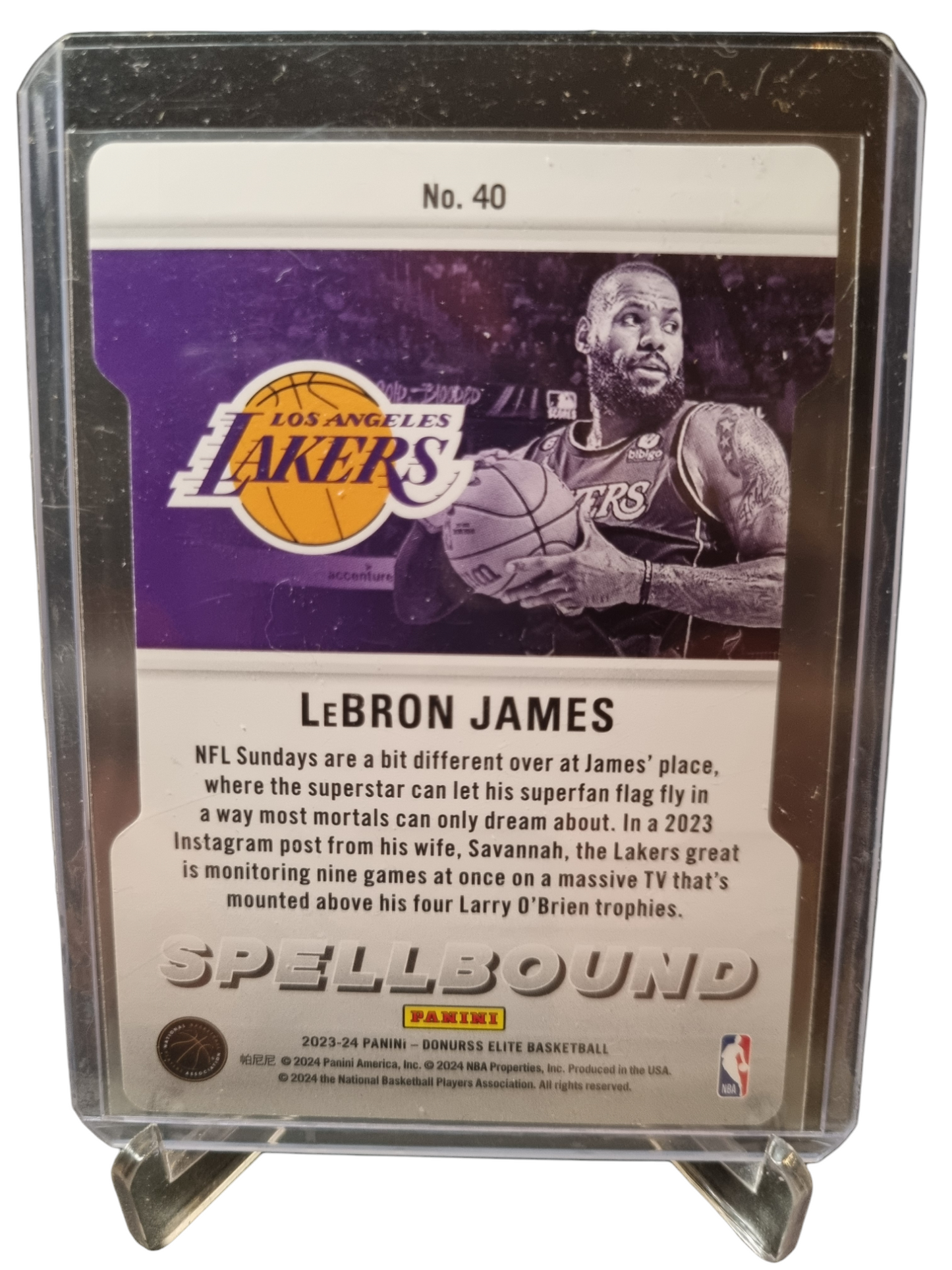 2023-24 Panini Donruss Elite #40 Lebron James Spellbound S Orange Die Cut