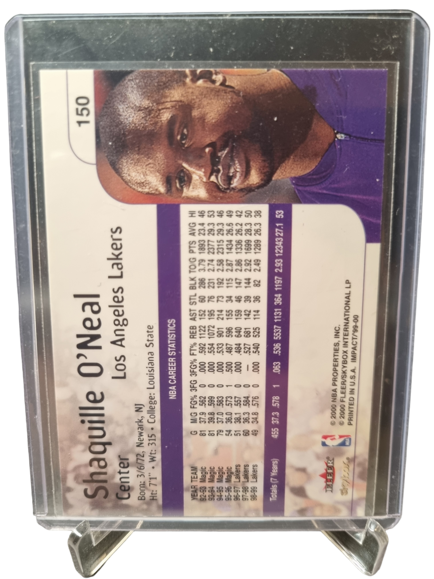 2000 Fleer/Skybox #150 Shaquille O'Neal Impact