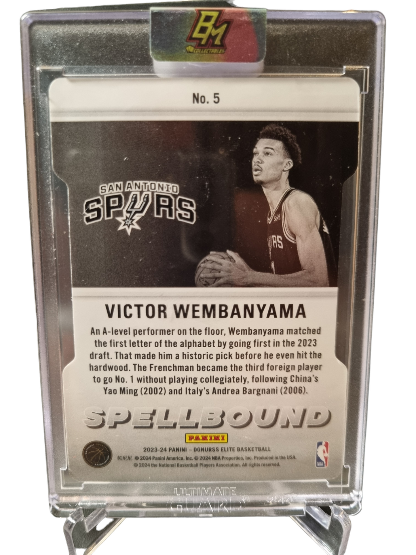 2023-24 Panini Donruss Elite #5 Victor Wembanyama Rookie Card Spellbound A Orange Die Cut