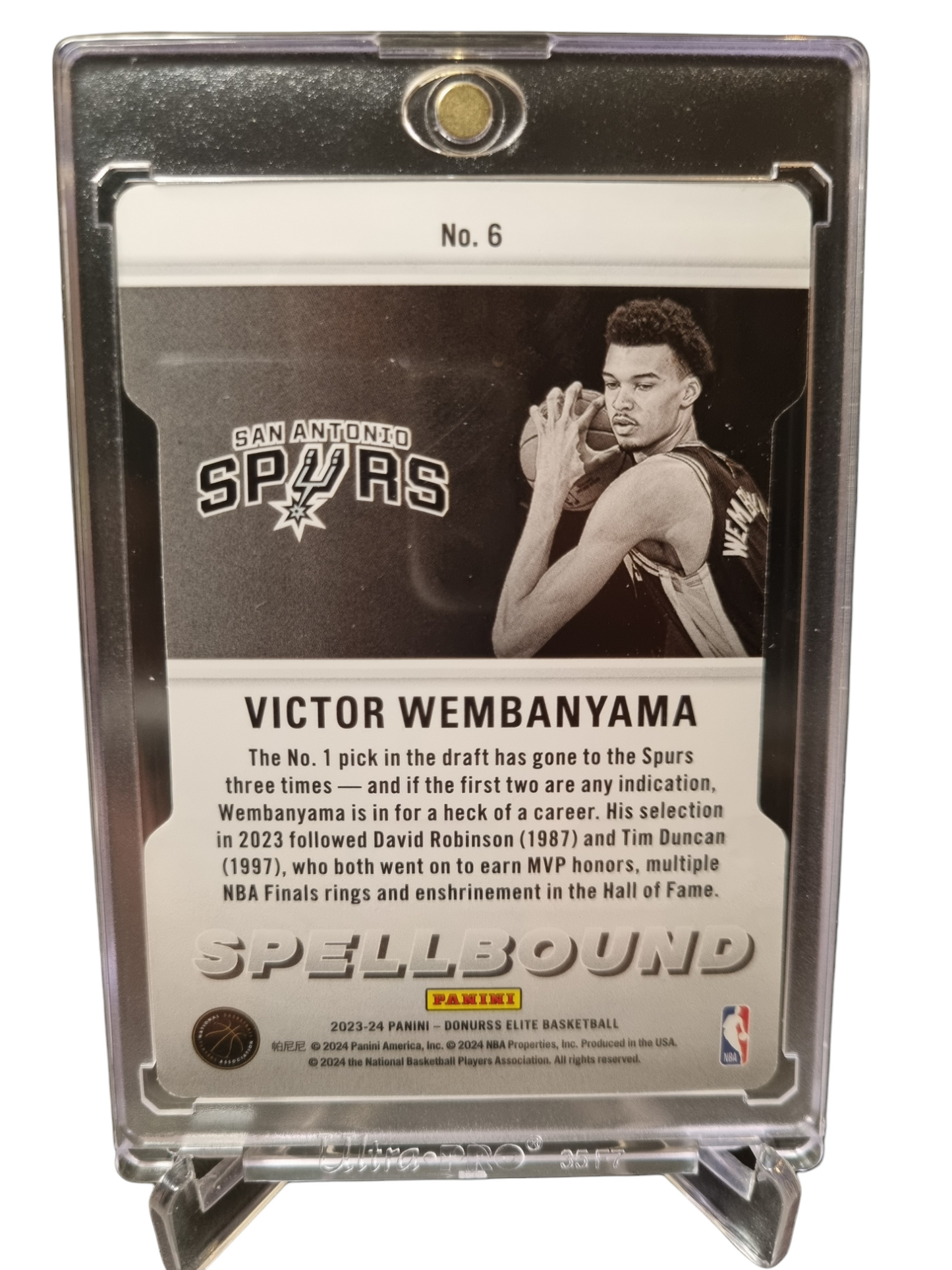 2023-24 Panini Donruss Elite #6 Victor Wembanyama Rookie Card Spellbound N Orange Die Cut