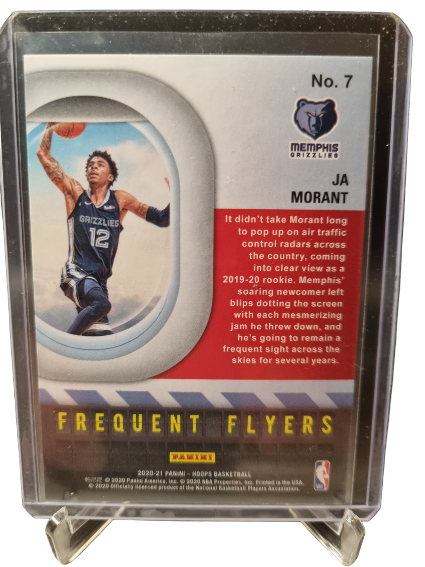 2020-21 Panini Hoops #7 JA Morant Frequent Flyers Holo