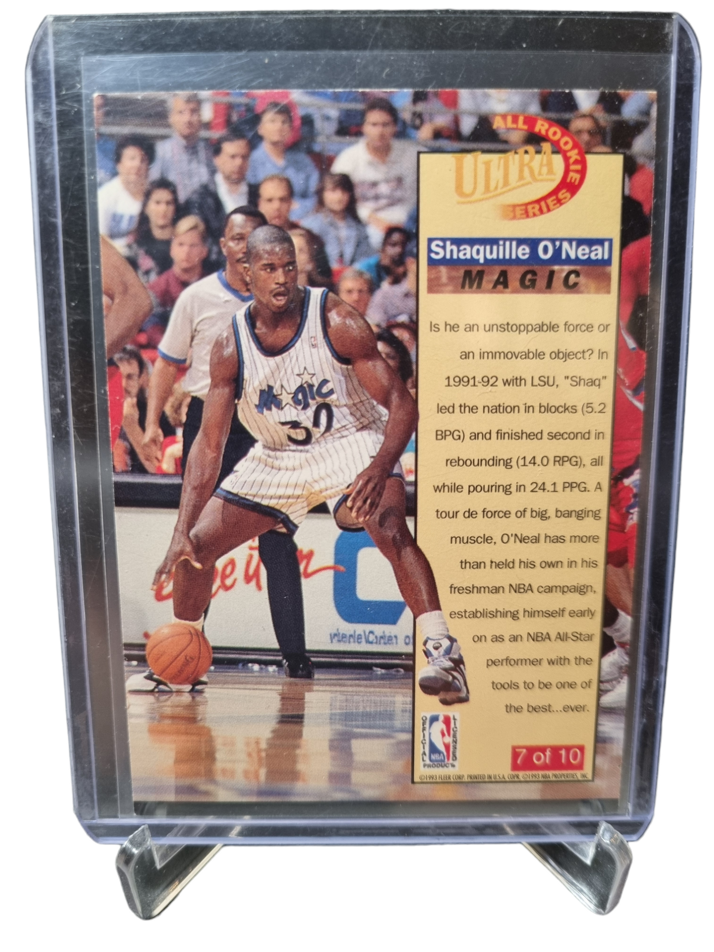 1992-93 Fleer Ultra #7 of 10 Shaquille O'Neal Rookie Card All Rookie Series