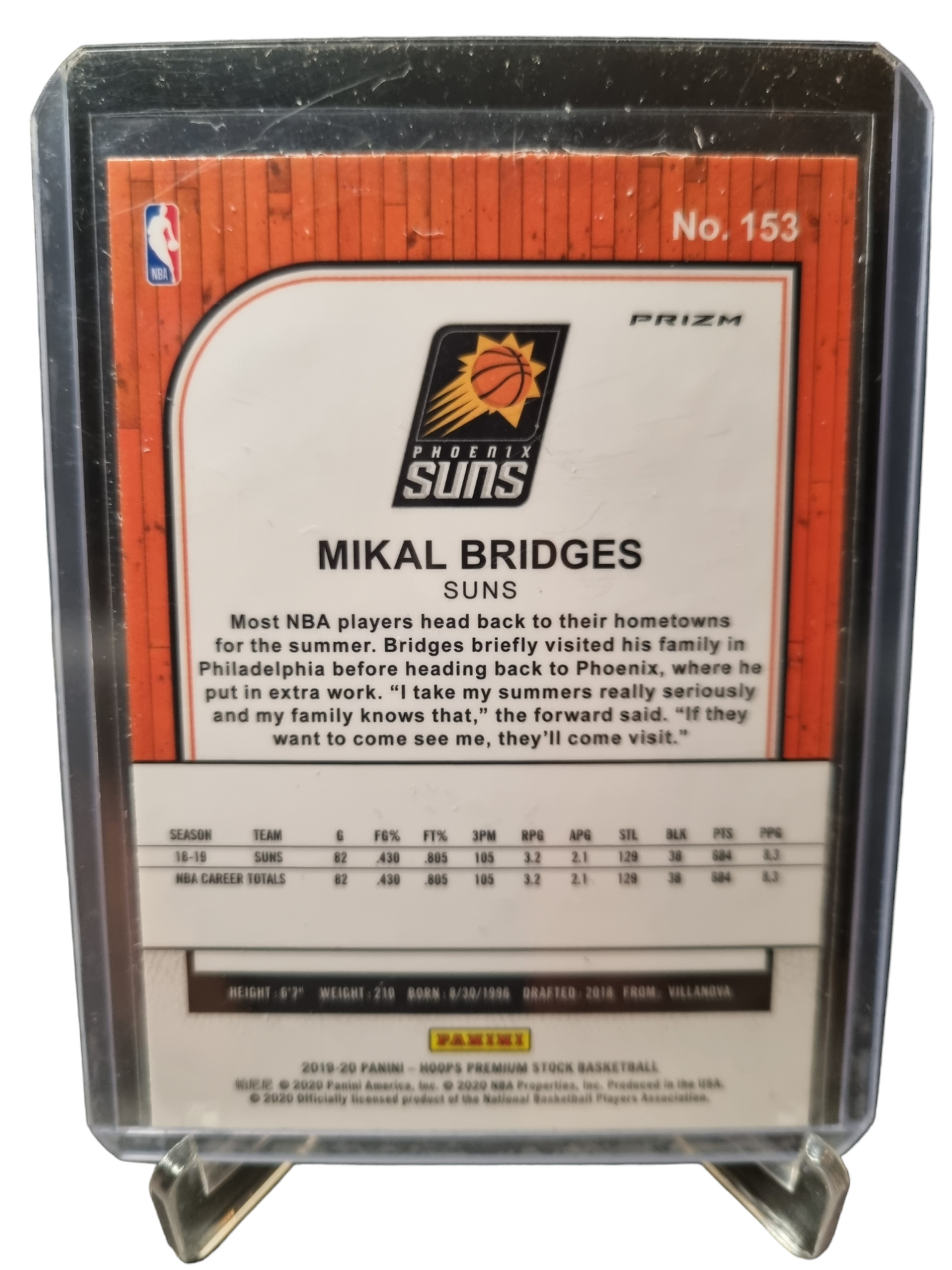 2019-20 Panini Hoops Premium Stock #153 Mikal Bridges Prizm