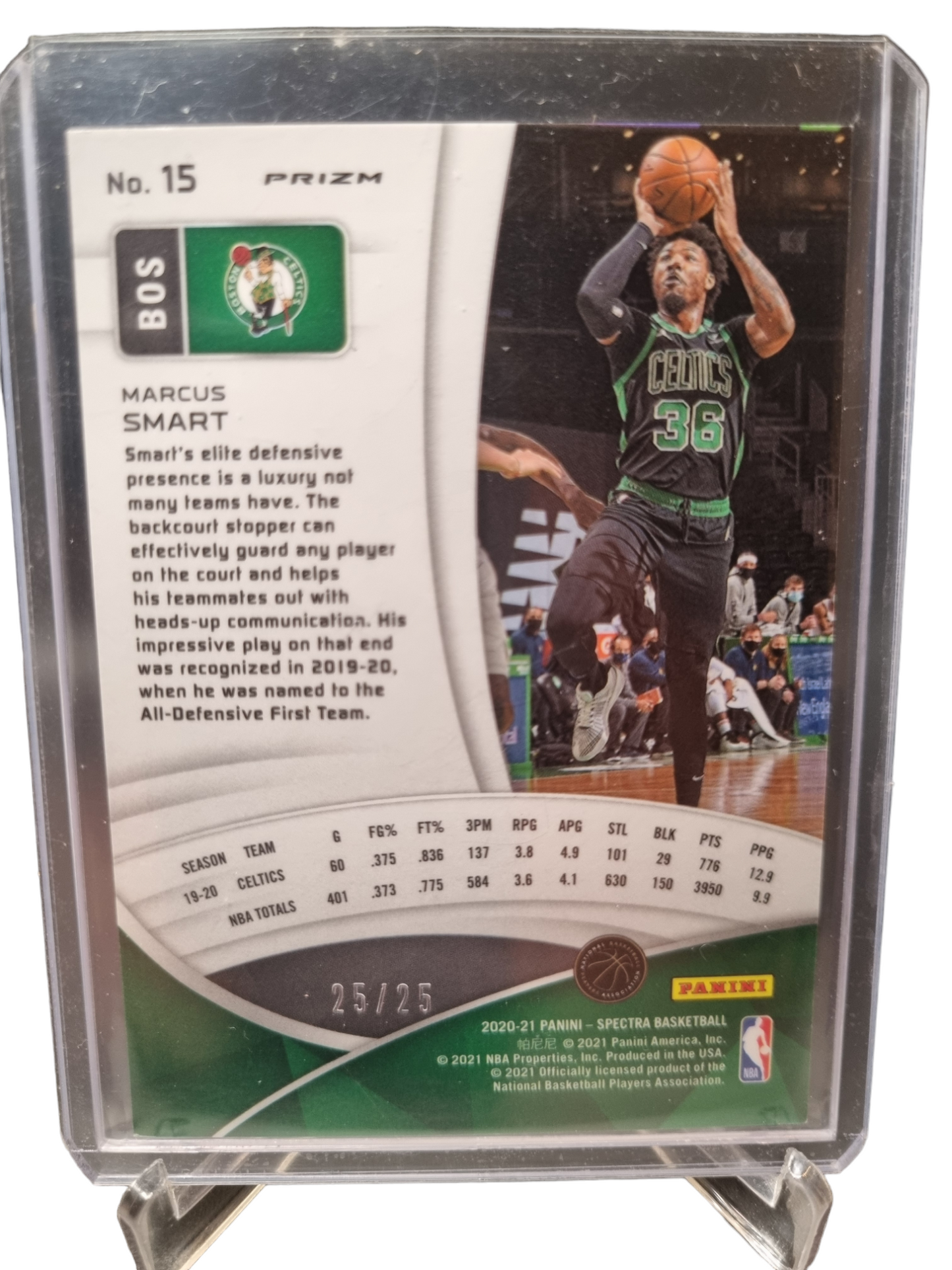 2020-21 Panini Spectra #15 Marcus Smart Prizm 25/25
