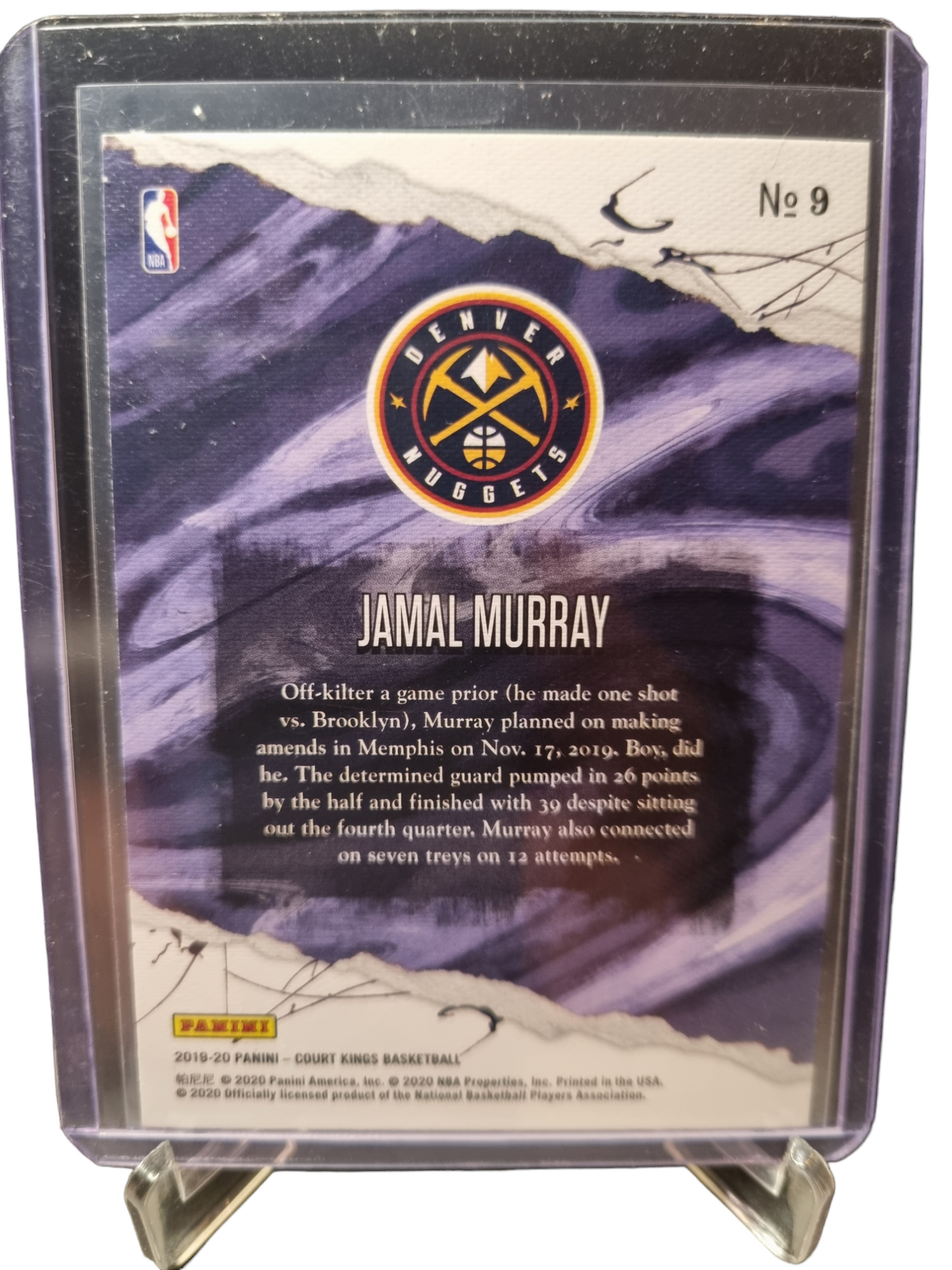 2019-20 Panini Court Kings #9 Jamal Murray