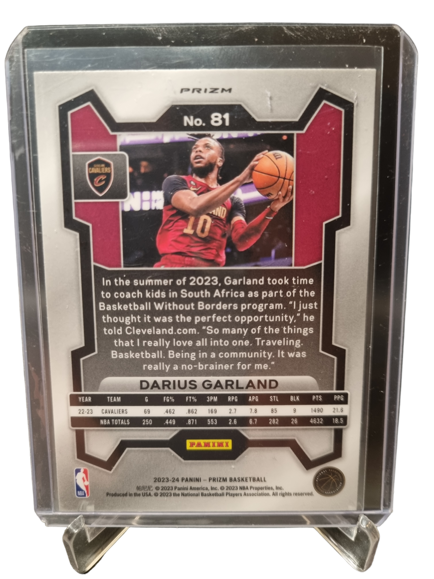 2023-24 Panini Prizm #81 Darius Garland Silver Cracked Ice Prizm