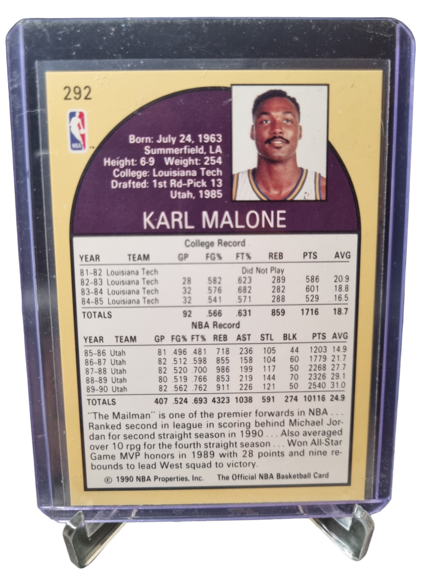1990 Hoops #292 Karl Malone