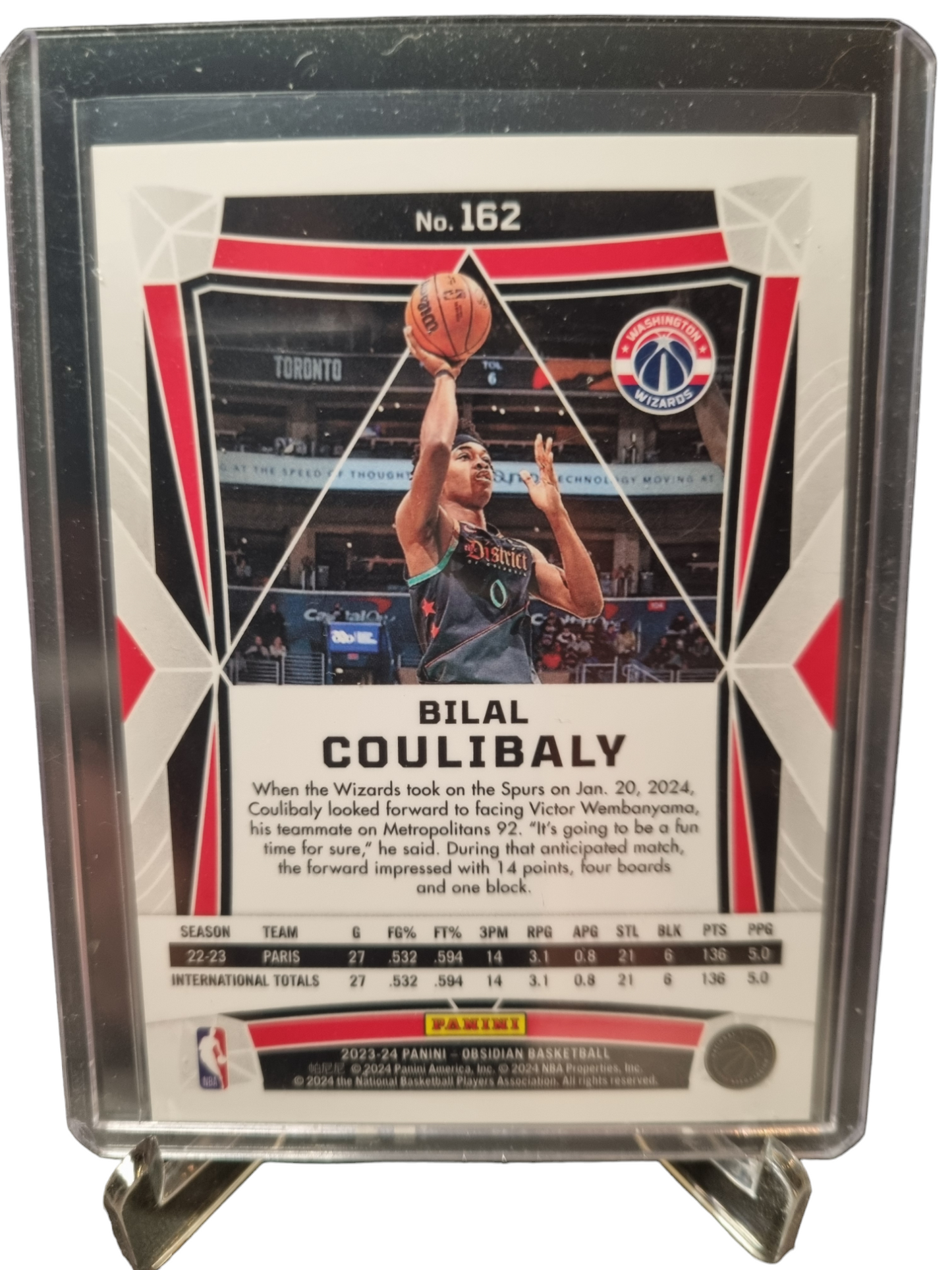 2023-24 Panini Obsidian #162 Bilal Coulibaly Rookie Card SP