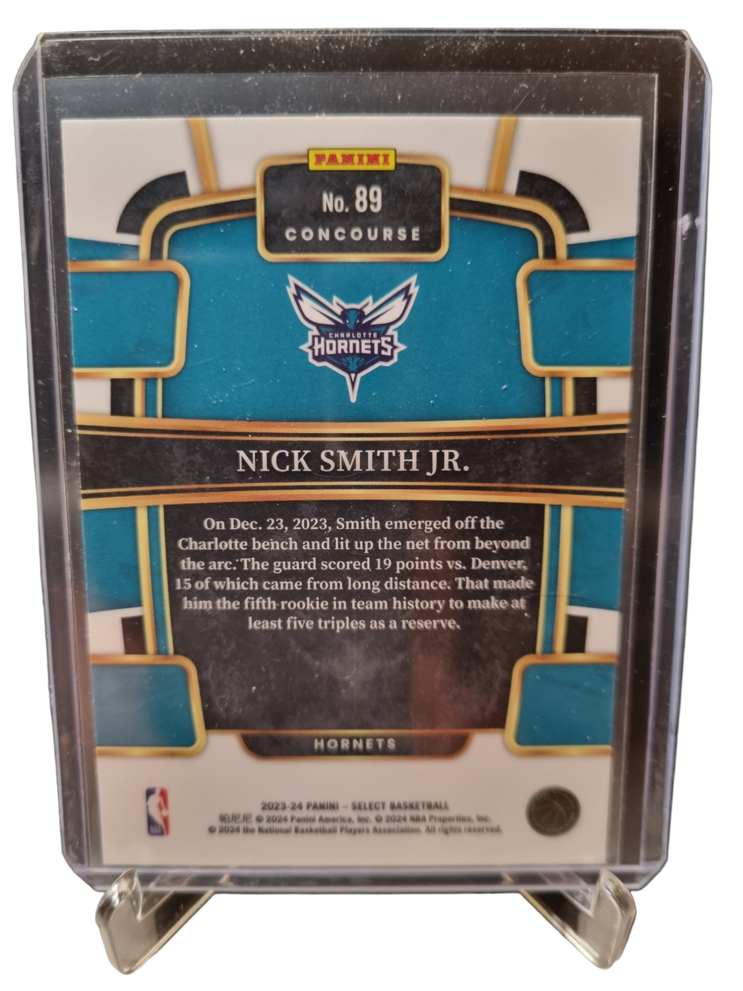 2023-24 Panini Select #89 Nick Smith JR Rookie Card Concourse