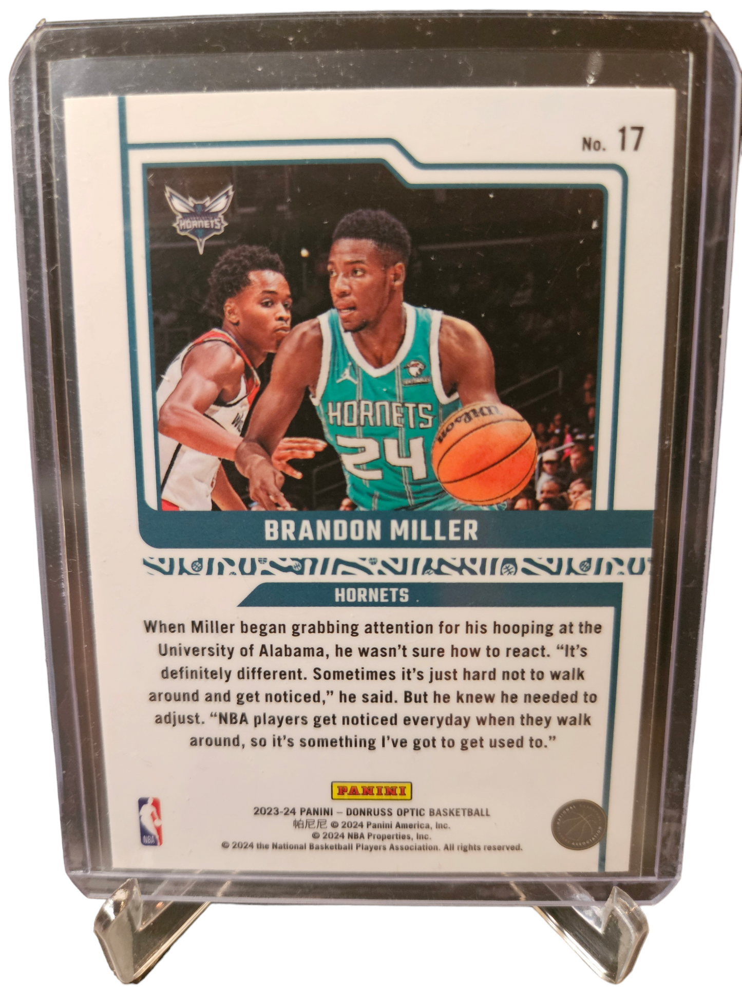 2023-24 Panini Donruss Optic #17 Brandon Miller Rookie Card Elite Dominators