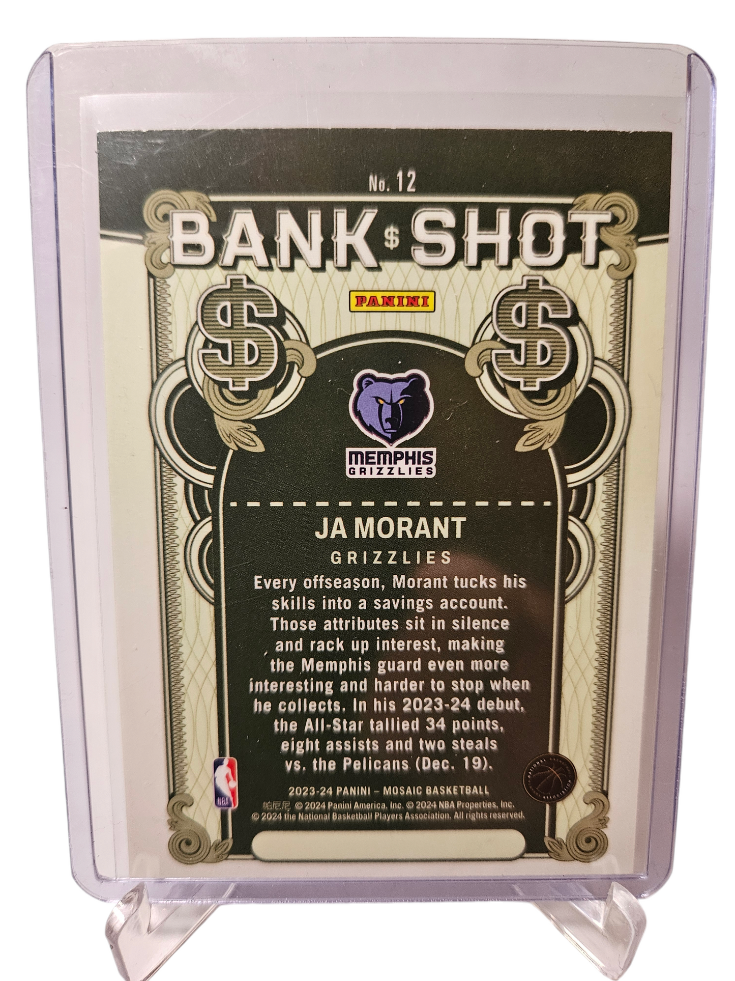 2023-24 Panini Mosaic #12 JA Morant Bank Shot
